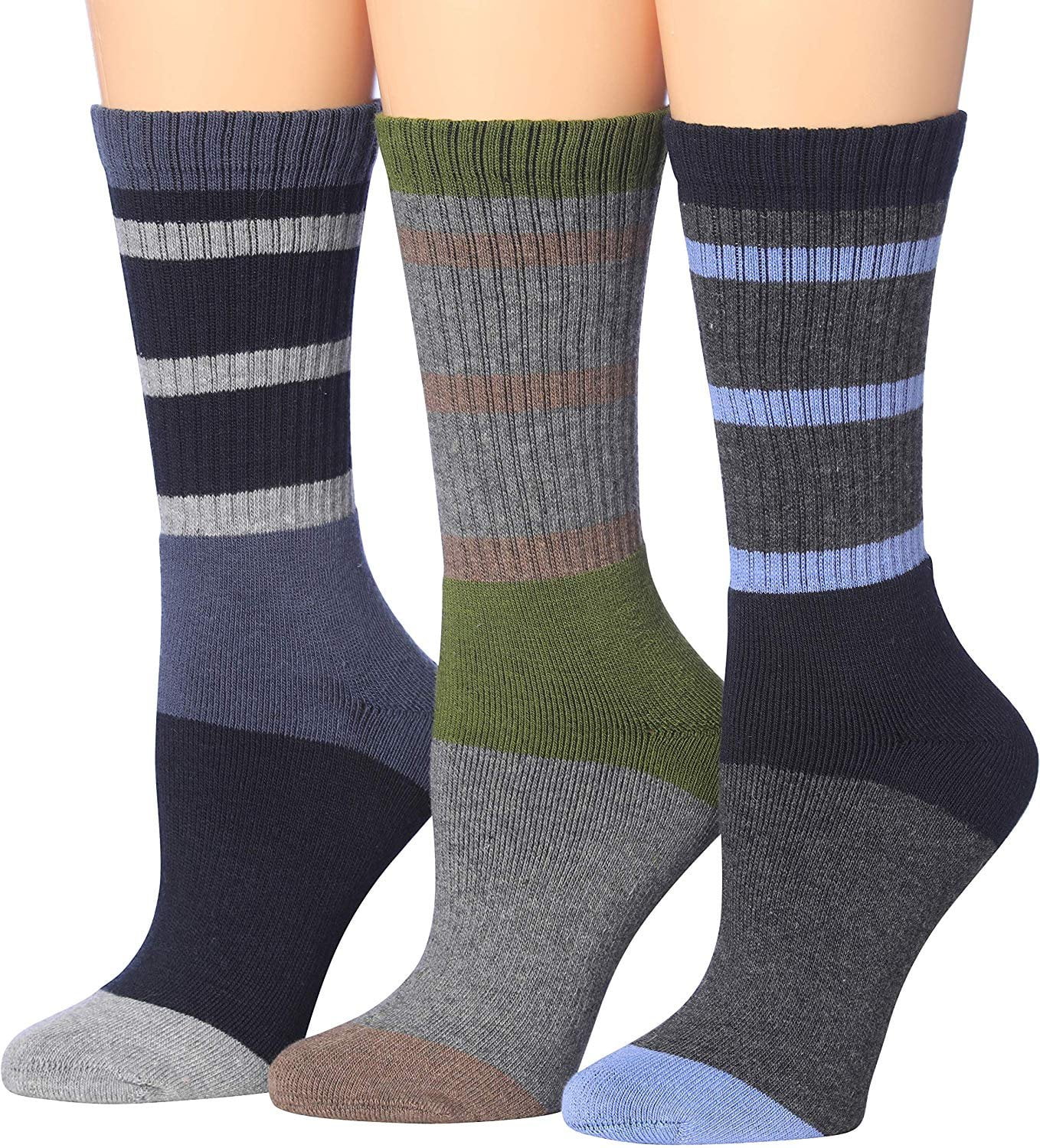 Ronnox Wool Blend Trekking Hiking Outdoor Sports Performance Cushioned Crew Socks, For Men & Women 6 Pairs