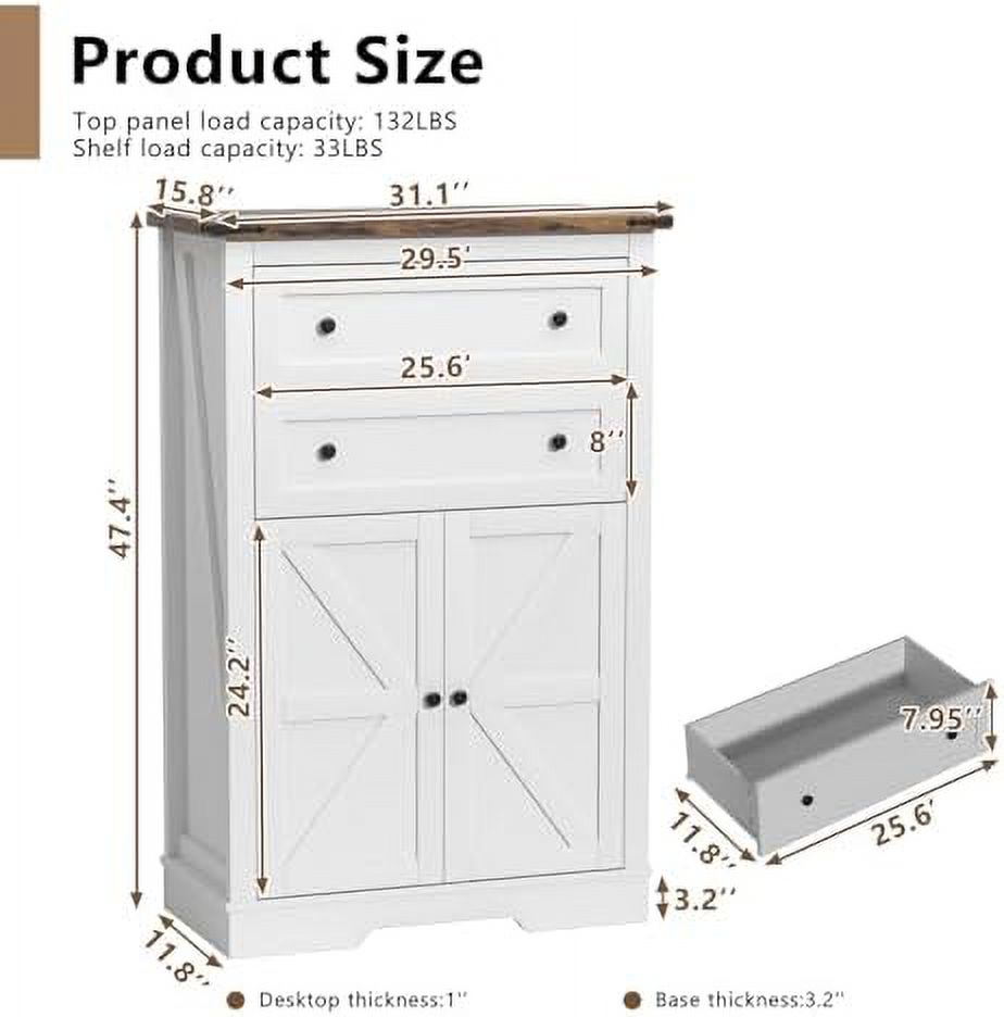 NLIBOOMLife Farmhouse Dresser for Bedroom   Dressers Organizer  Rustic Tall Chest of Drawers for Bedroom  Living Room  Hallway  White