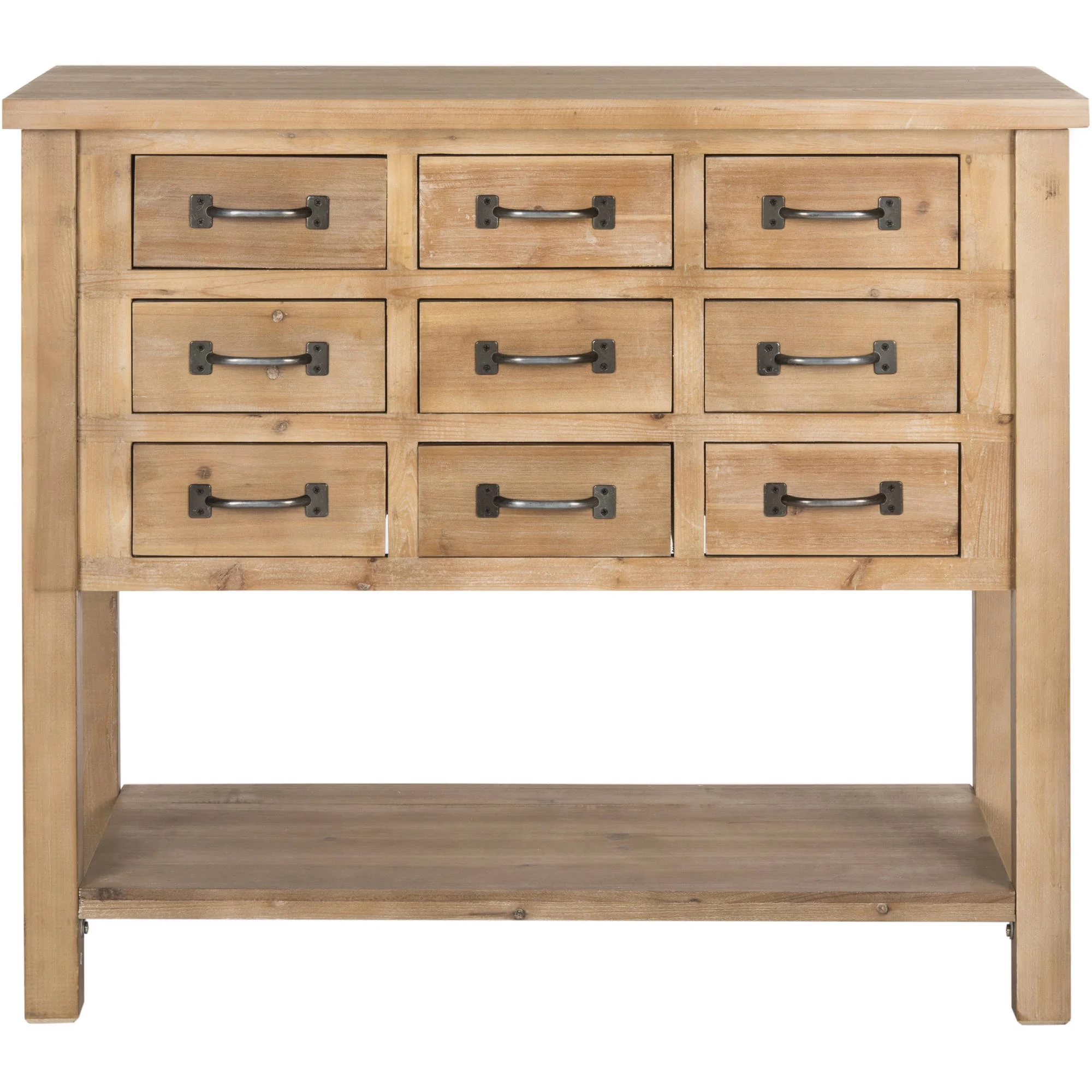 SAFAVIEH Mendie Rustic Classic 9 Drawer Chest, Natural Oak