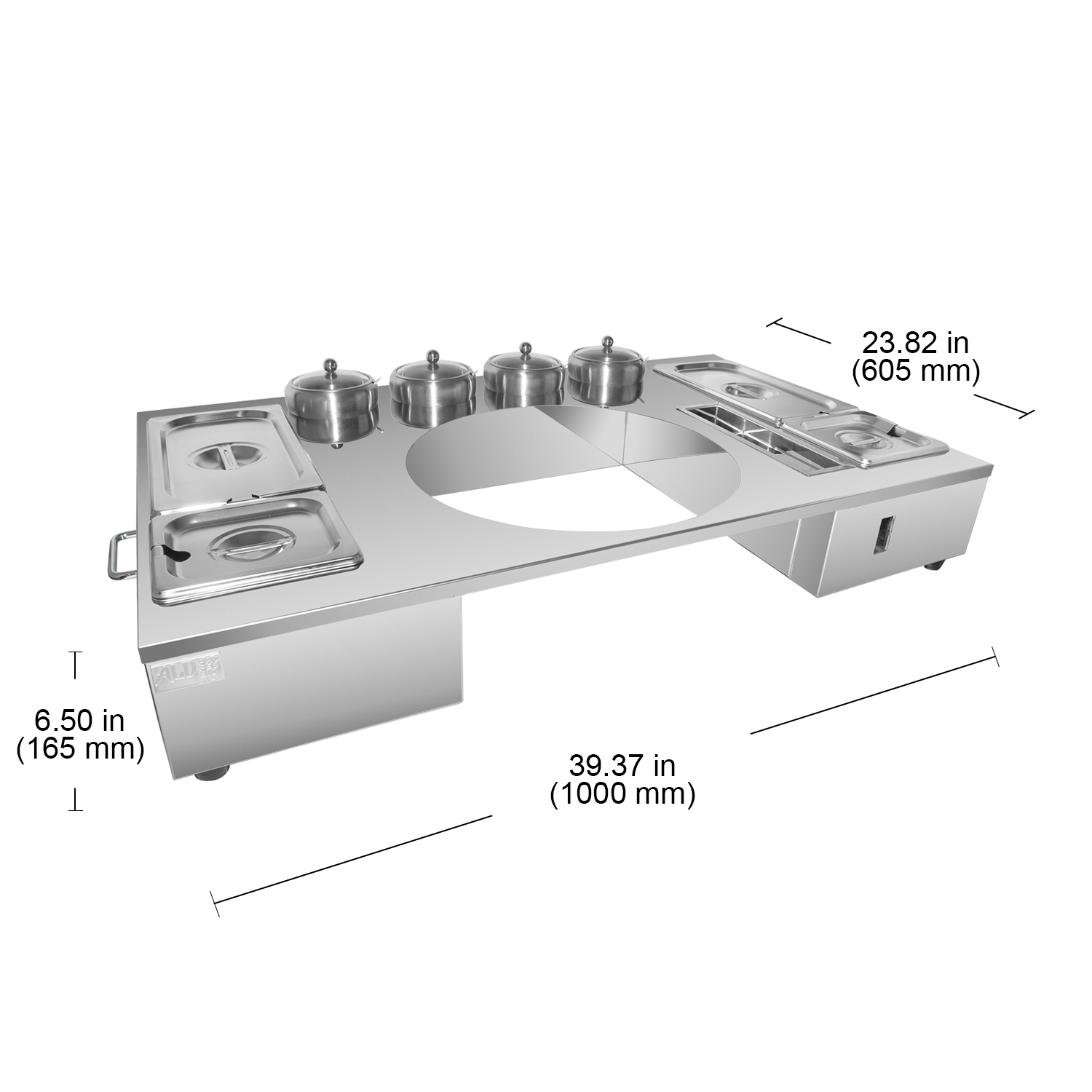 ALDKitchen Crepe Maker with Service Station | Nonstick Plate | 8 Pots and Tools Included