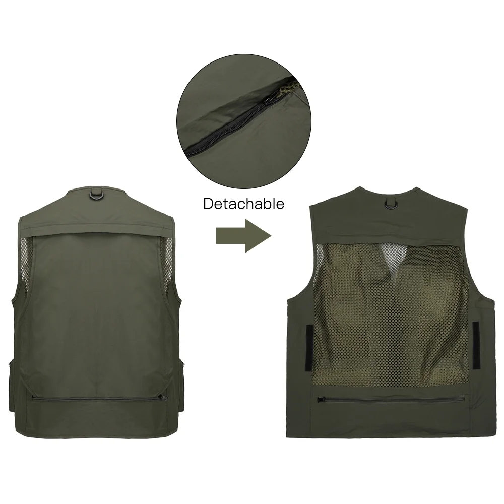 Fishing Photography Vest Summer Multi Pockets Mesh Jackets Quick Dry Waistcoat