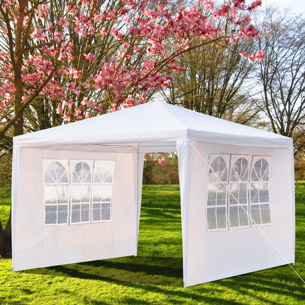 Ktaxon 10'x10' Canopy Wedding Party Tent with 3 Removable Sidewalls White