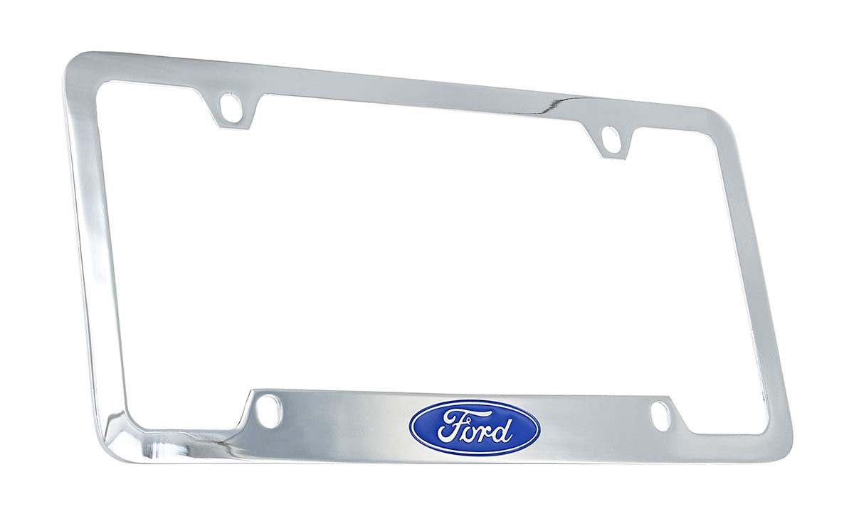Ford Logo Chrome License Plate Frame Holder
