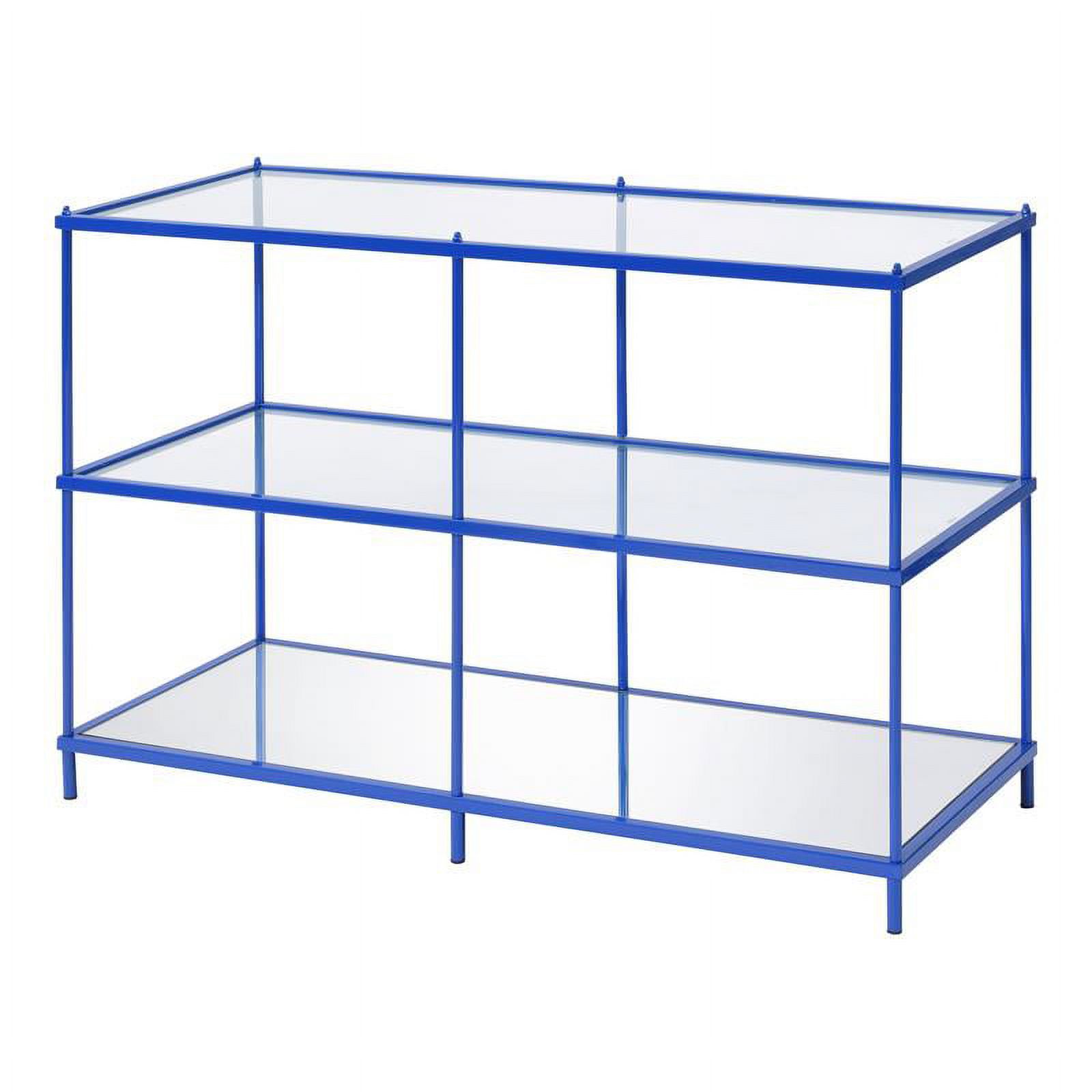 Bowery Hill Modern Metal 2-Shelf Console Table in Blue Finish