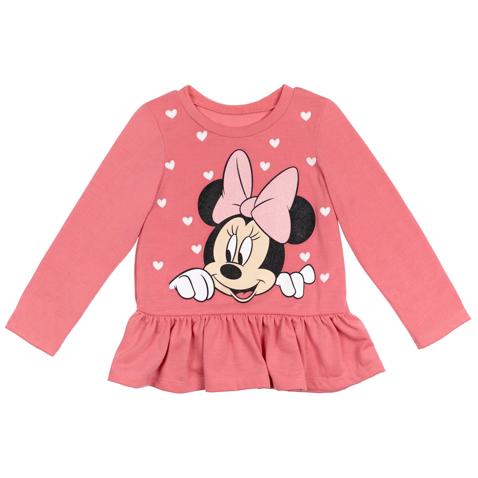 Disney Minnie Mouse Little Girls Peplum T-Shirt and Leggings Outfit Set Toddler to Little Kid