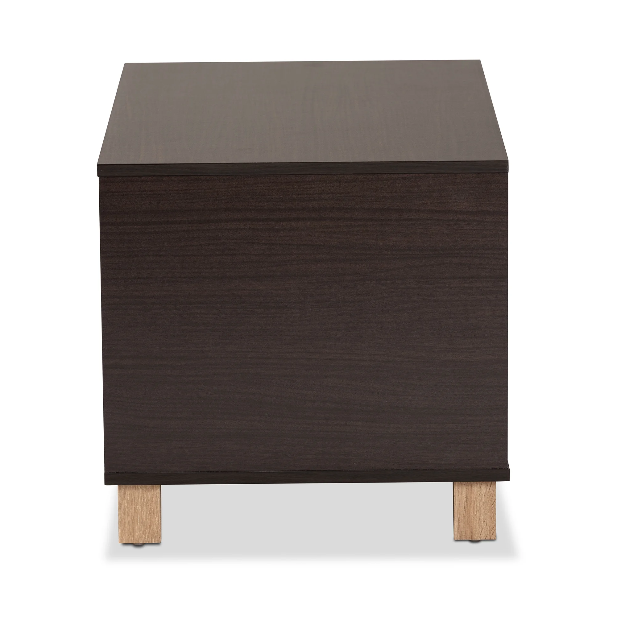 Baxton Studio Eckhart Modern and Contemporary Two-Tone Dark Brown and Oak Finished Wood Cat Litter Box Cover House