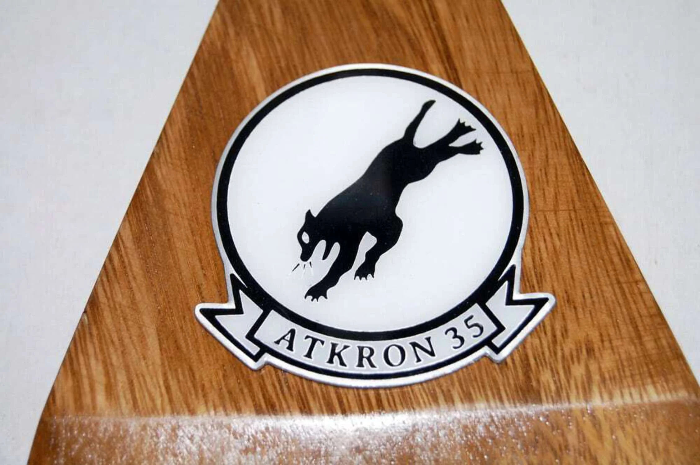 VA-35 Black Panthers A-6 (1972) Intruder Model, 1/36th Scale, Mahogany, Navy