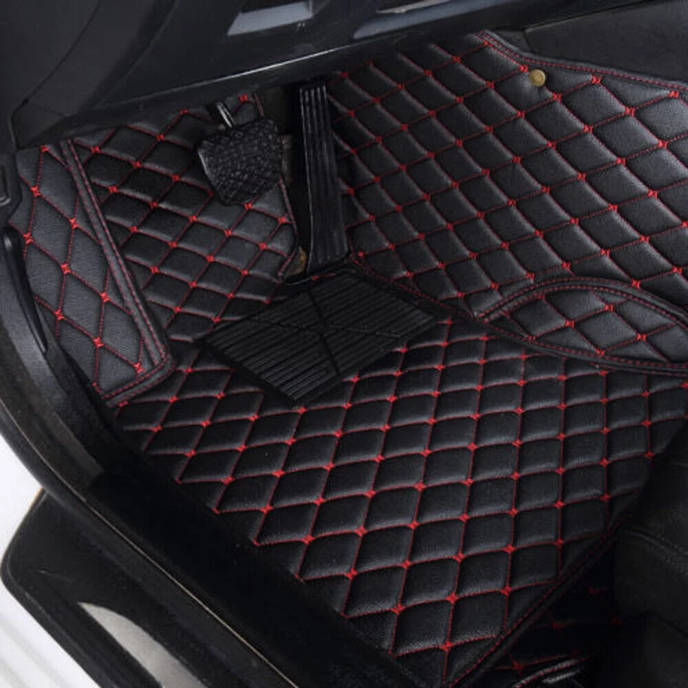 CNCEST Waterproof Car Floor Mats For BMW 5-Series F10 E60 520i 525i 528i 530i 535i Black & Red