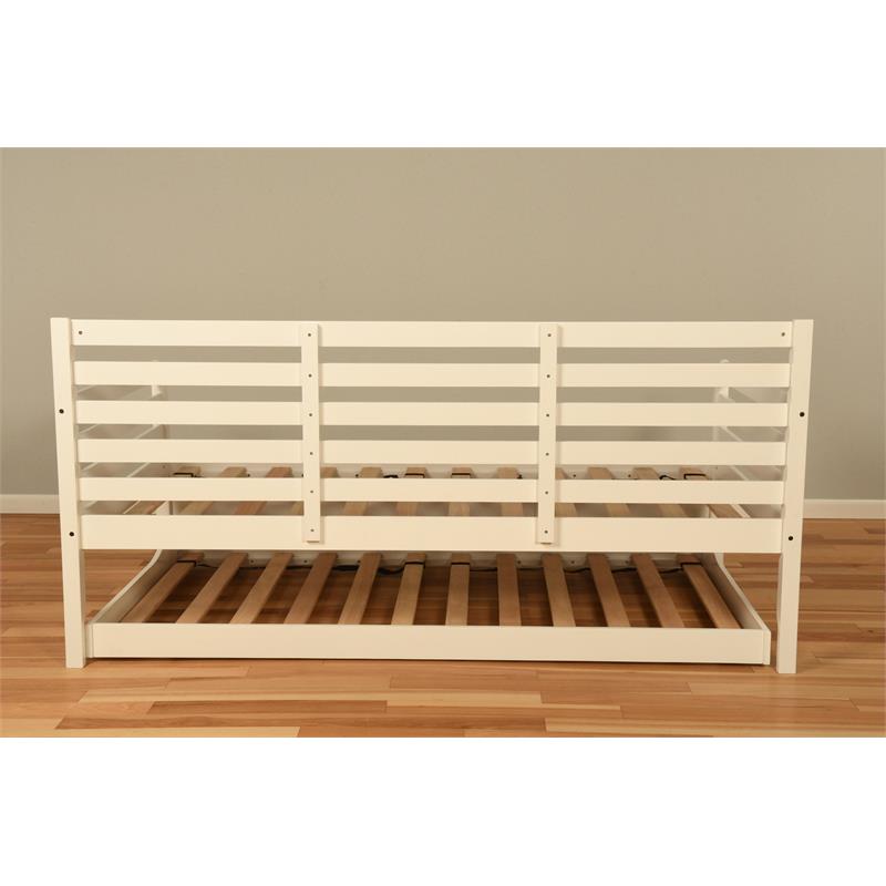 Kodiak Furniture Boho Wood Daybed with Trundle in White Finish