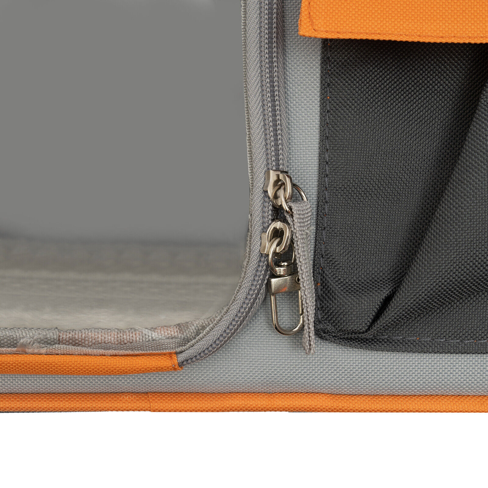 Grey Small Pet Carrier with Wheels Foldable Pet Carrier Bag with Telescopic handle