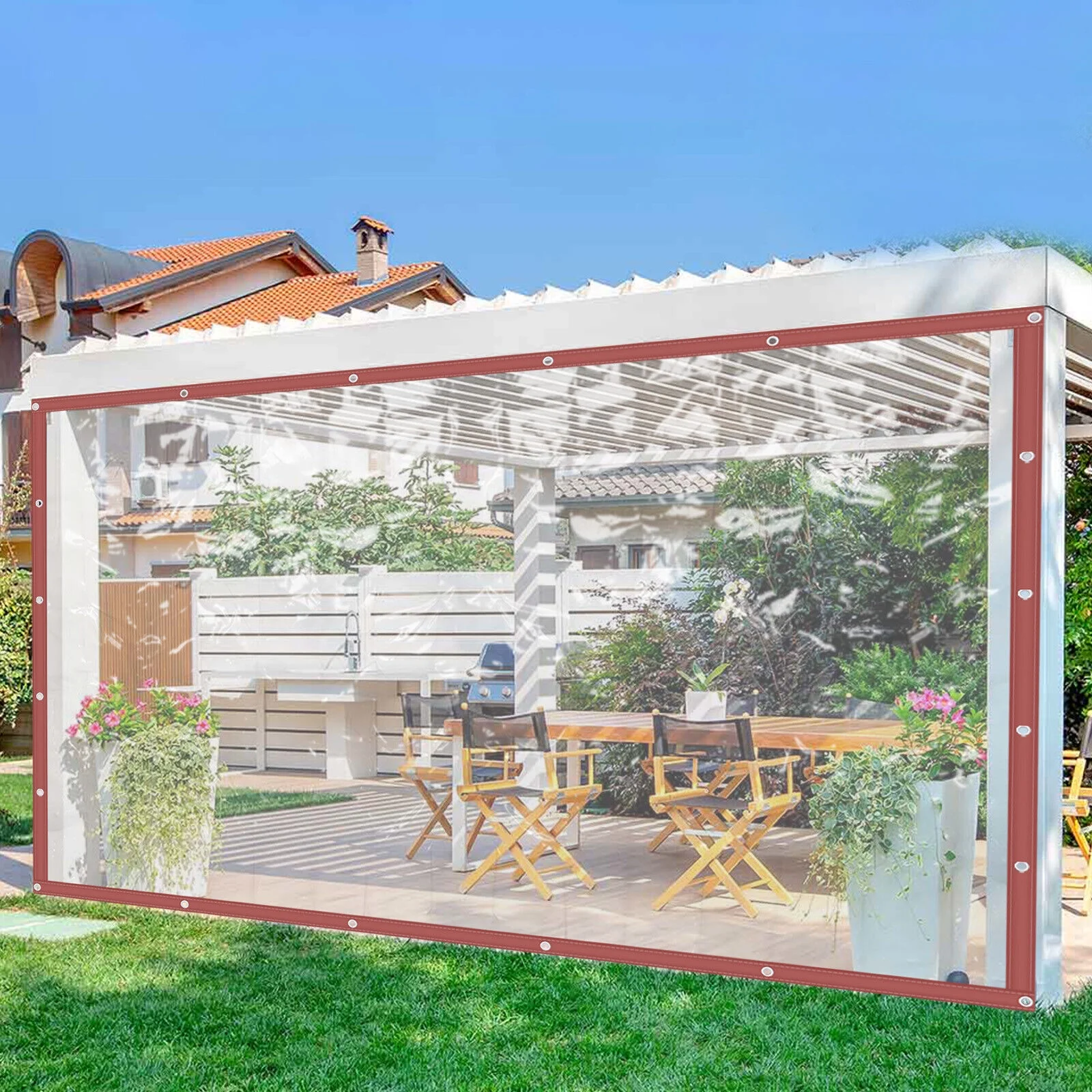 MIDUO Garden Patio Awnings Canopies Heavy Duty Waterproof Clear Awning Canopy 20FT