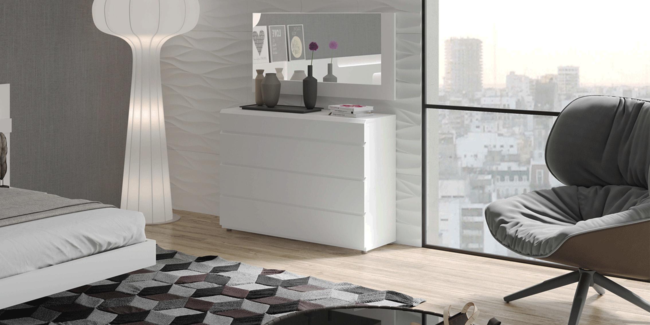 White Lacquer 4 Drawer Dresser SARA ESF Modern Contemporary Garcia Sabate, Spain