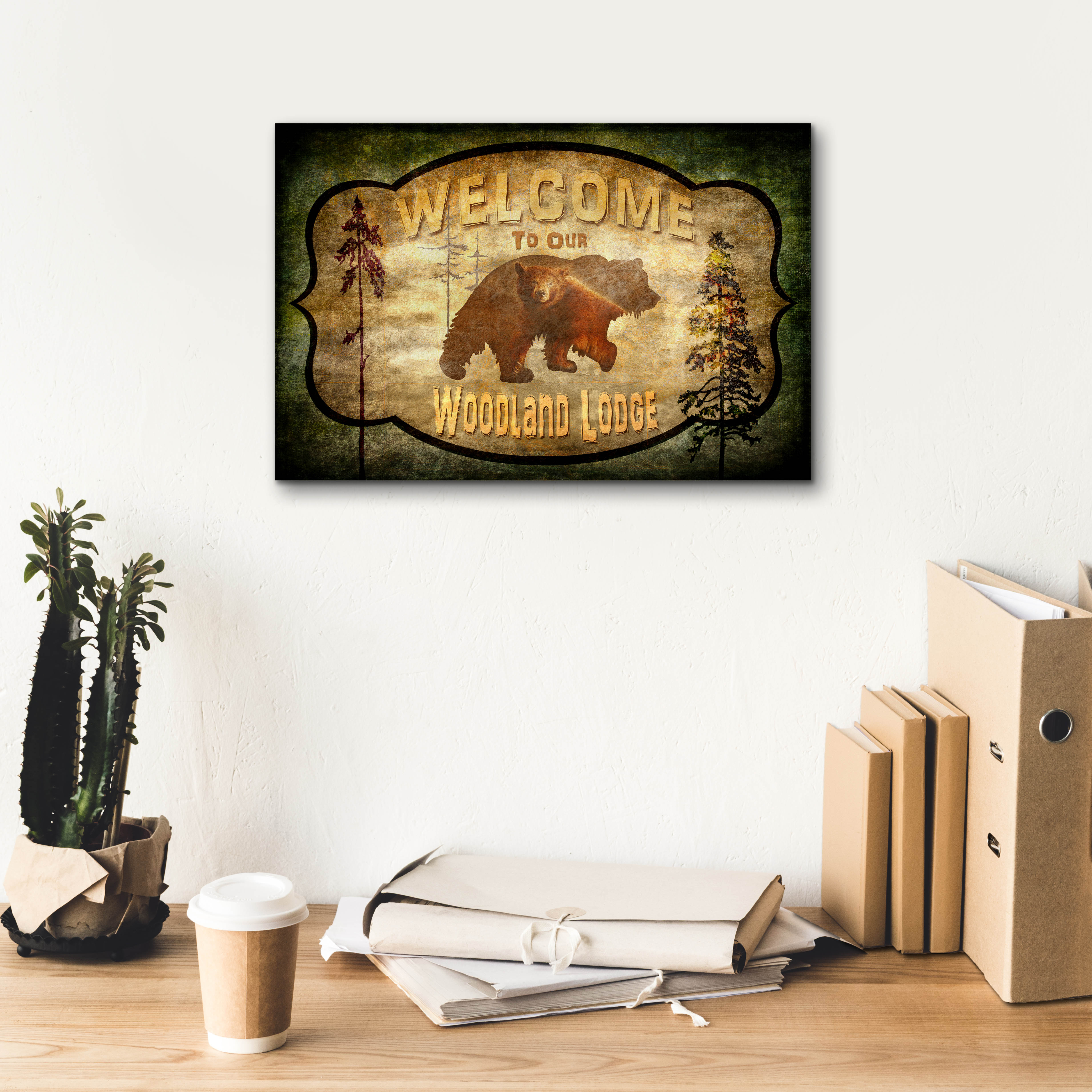 Epic Graffiti 'Welcome Lodge Bear' by Lightbox Journal, Canvas Wall Art, 18