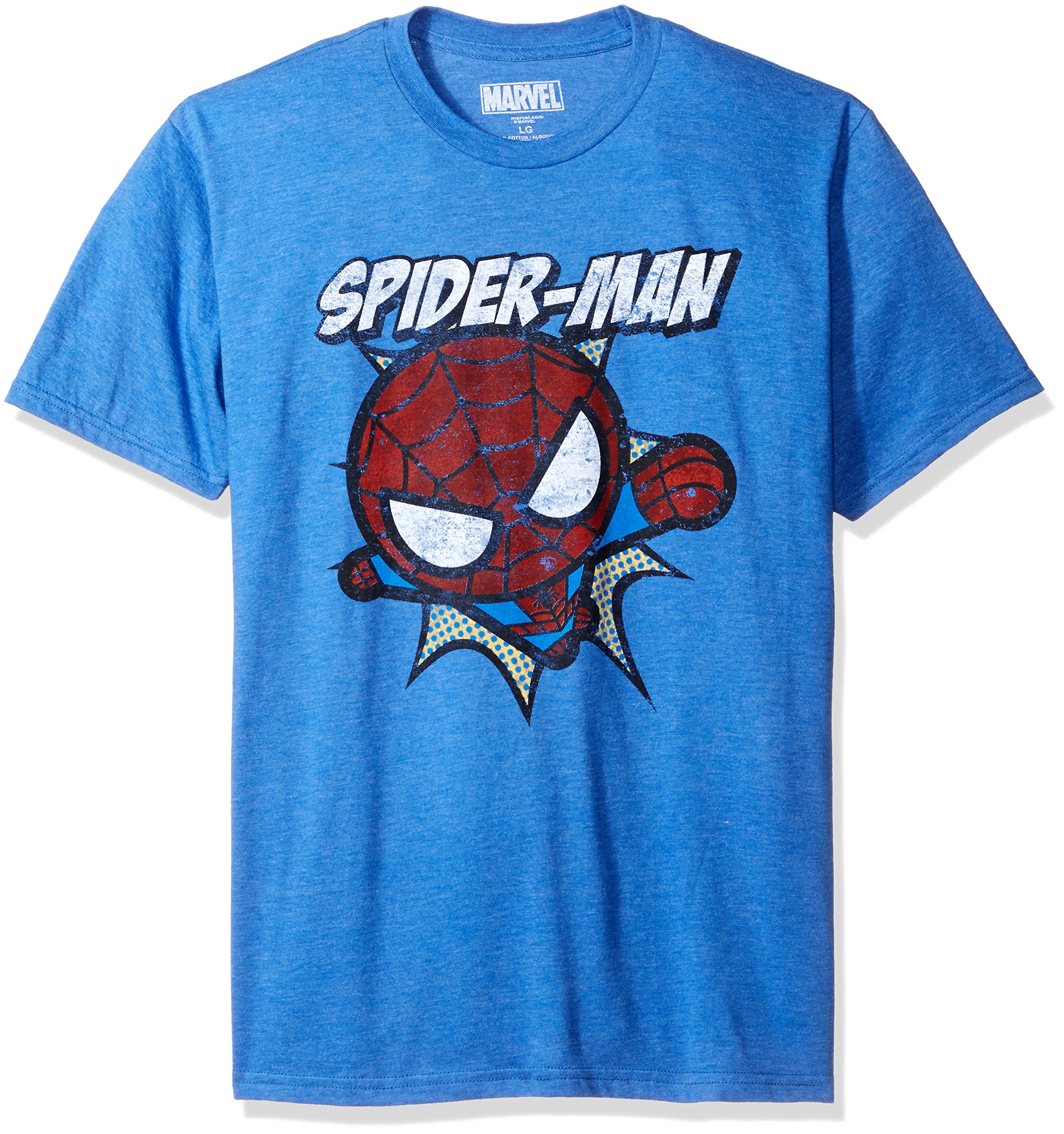 Spider-Man (Marvel Comcis) Mens T-Shirt - Spidey Kawaii Swing Under Name (X-Large)