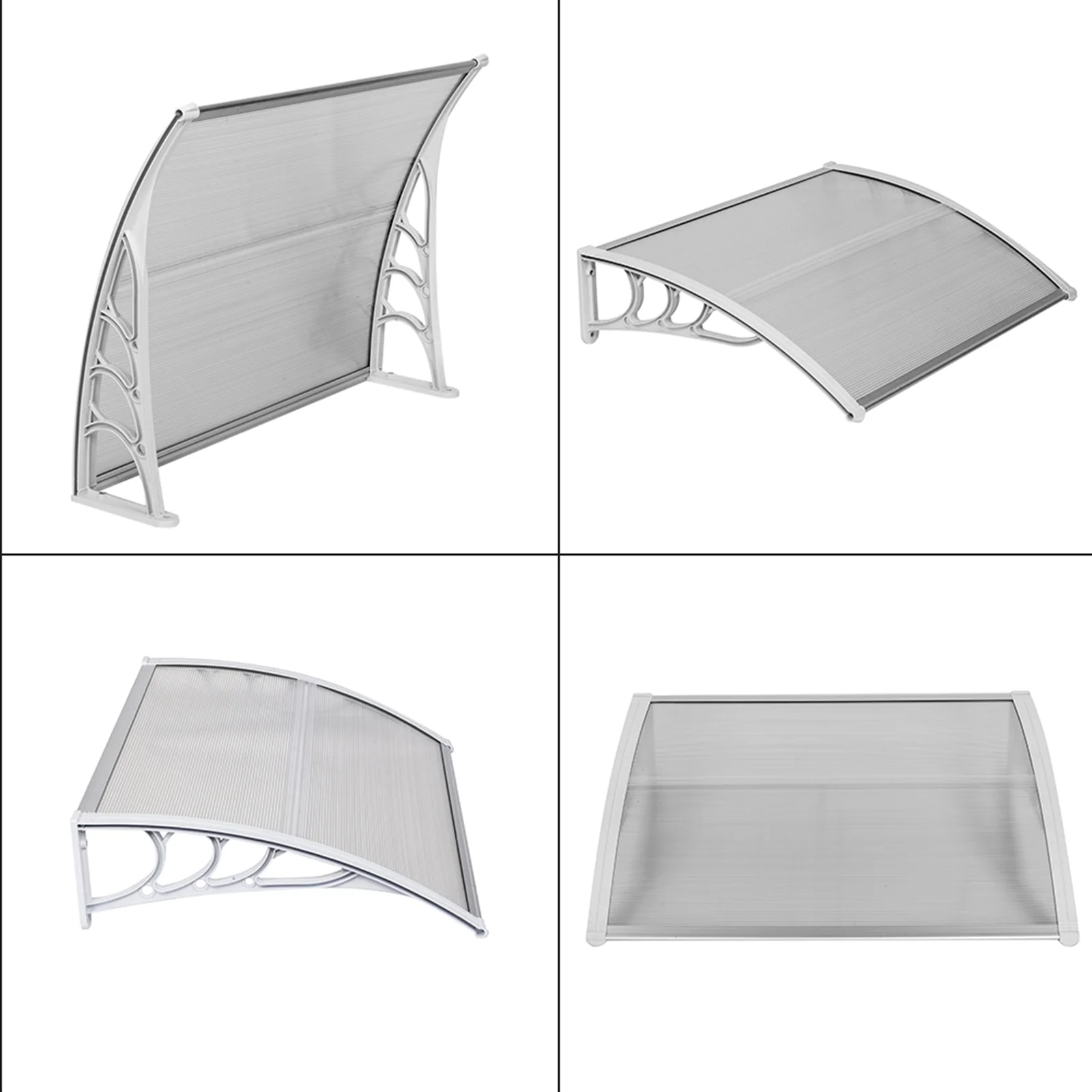 HT-100 x 80 Household Application Door & Window Rain Cover Eaves Transparent Board & White Holder