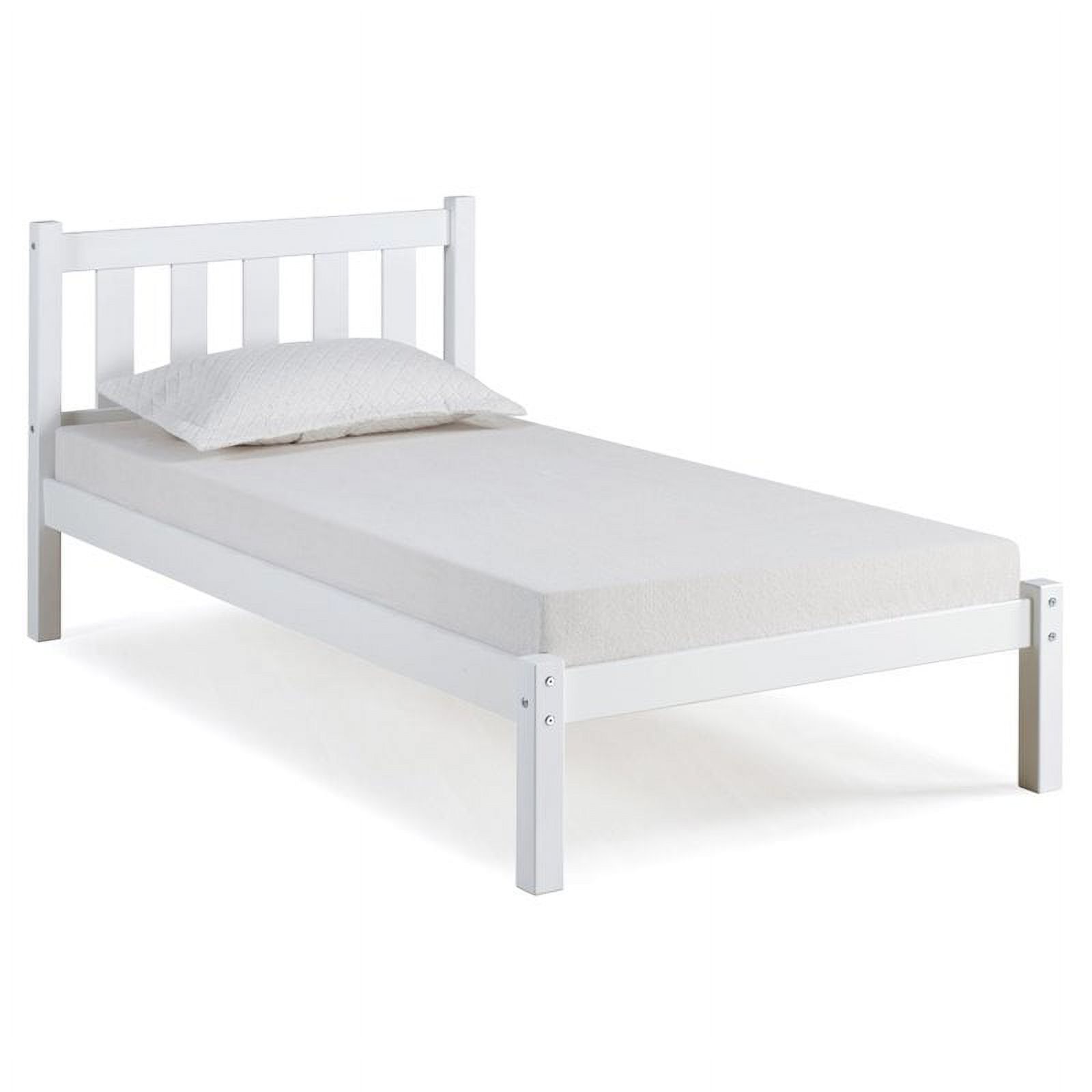 Rosebery Kids Twin Wood Platform Bed in White