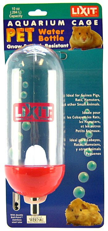 Lixit Aquarium Cage Water Bottle Clear 10 oz Pack of 3