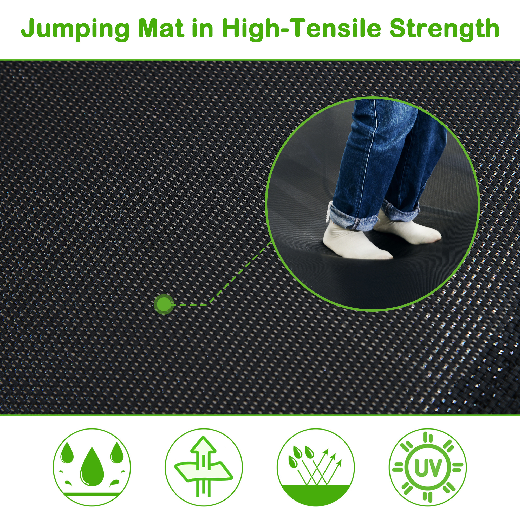 Kids Trampoline with Safety Enclosure Net, Slide, and Ladder - Not Available - 74.74 - Safe and fun family playtime with UV protection and easy assembly!