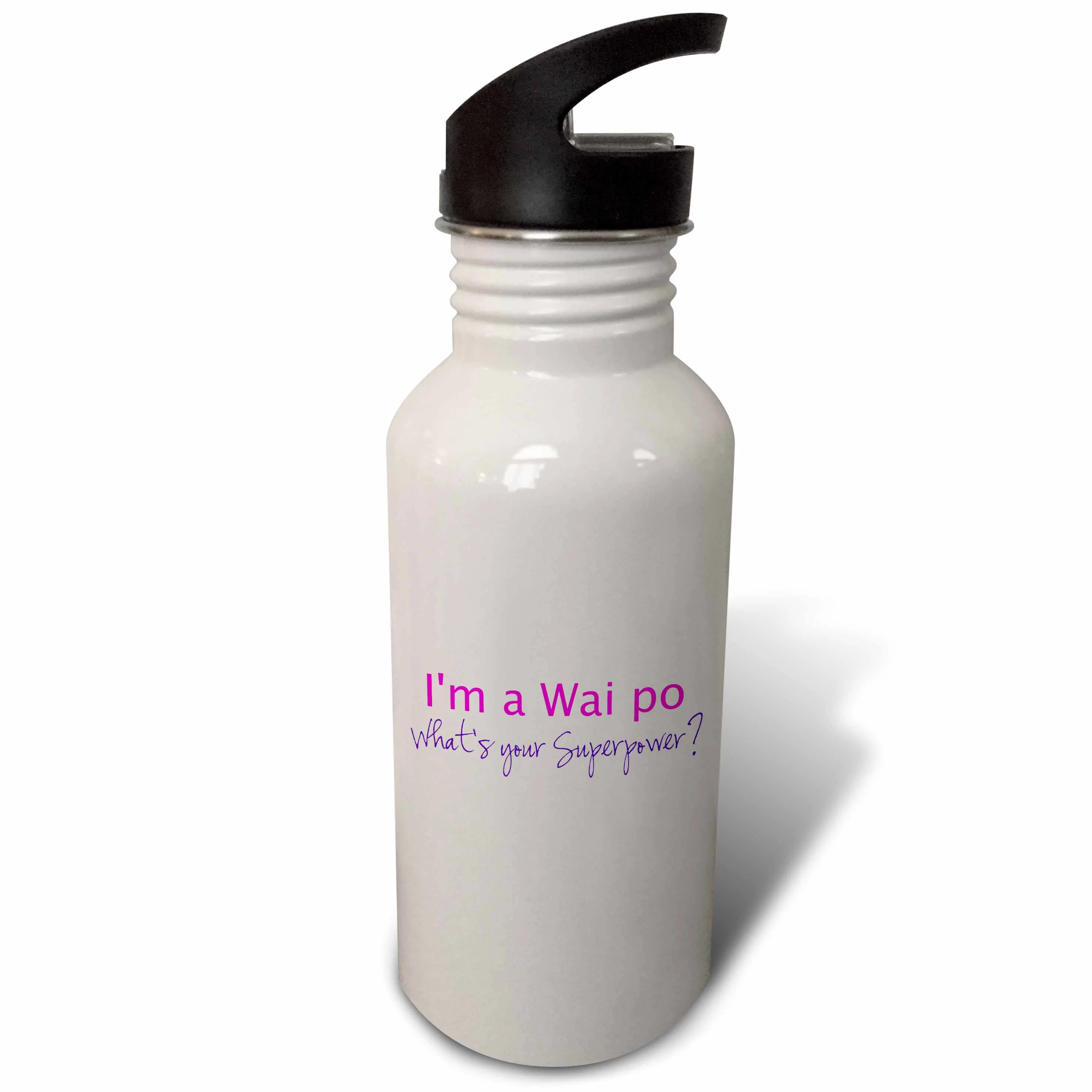 Im a Wai po. Whats your Superpower - hot pink - funny gift for grandma 21 oz Sports Water Bottle wb-193759-1