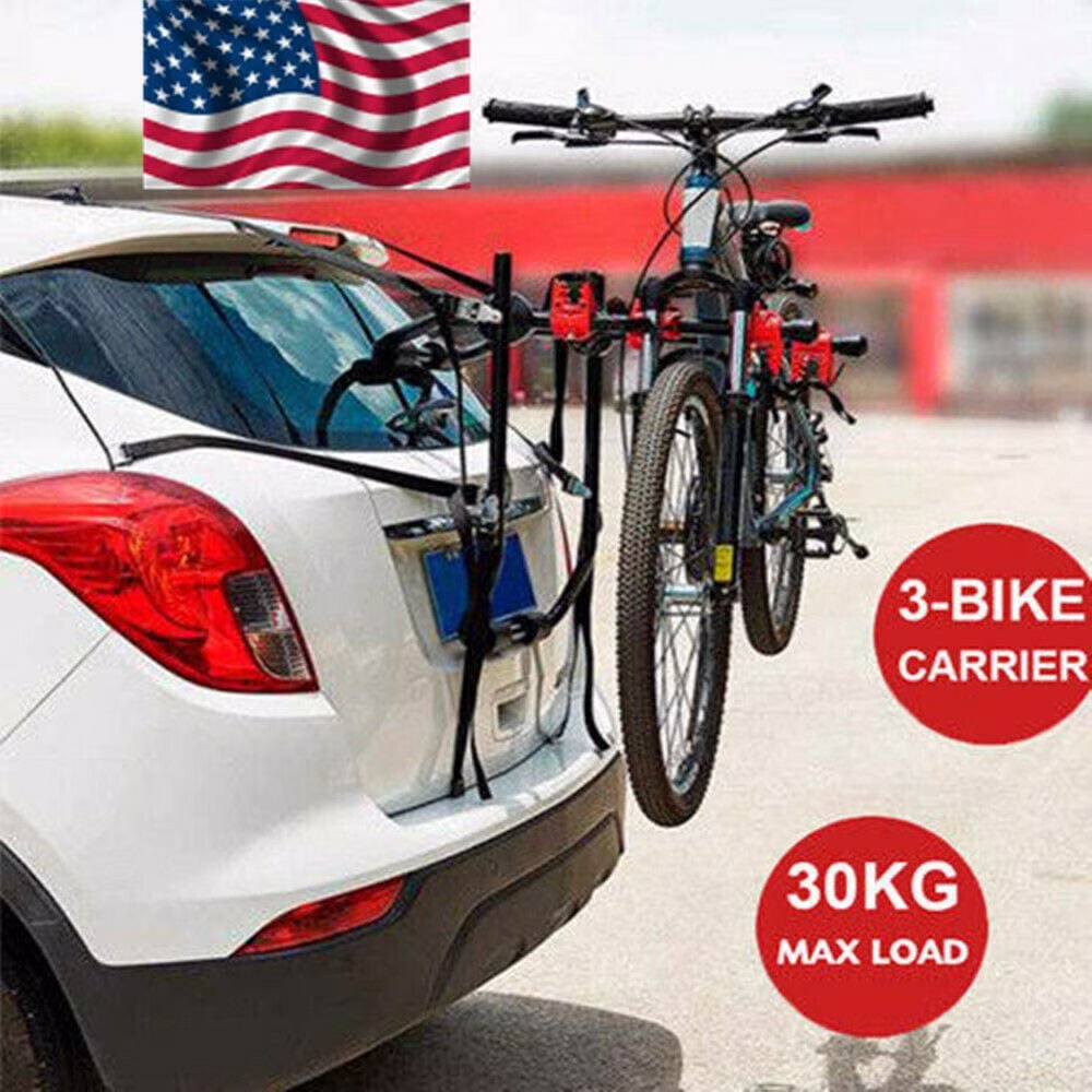 Miumaeov Car Bike Rack 3-Bike Trunk Mount Rack Multifuction Hitch Mount Bike Rack Platform Car Rear Bicycle Carrier