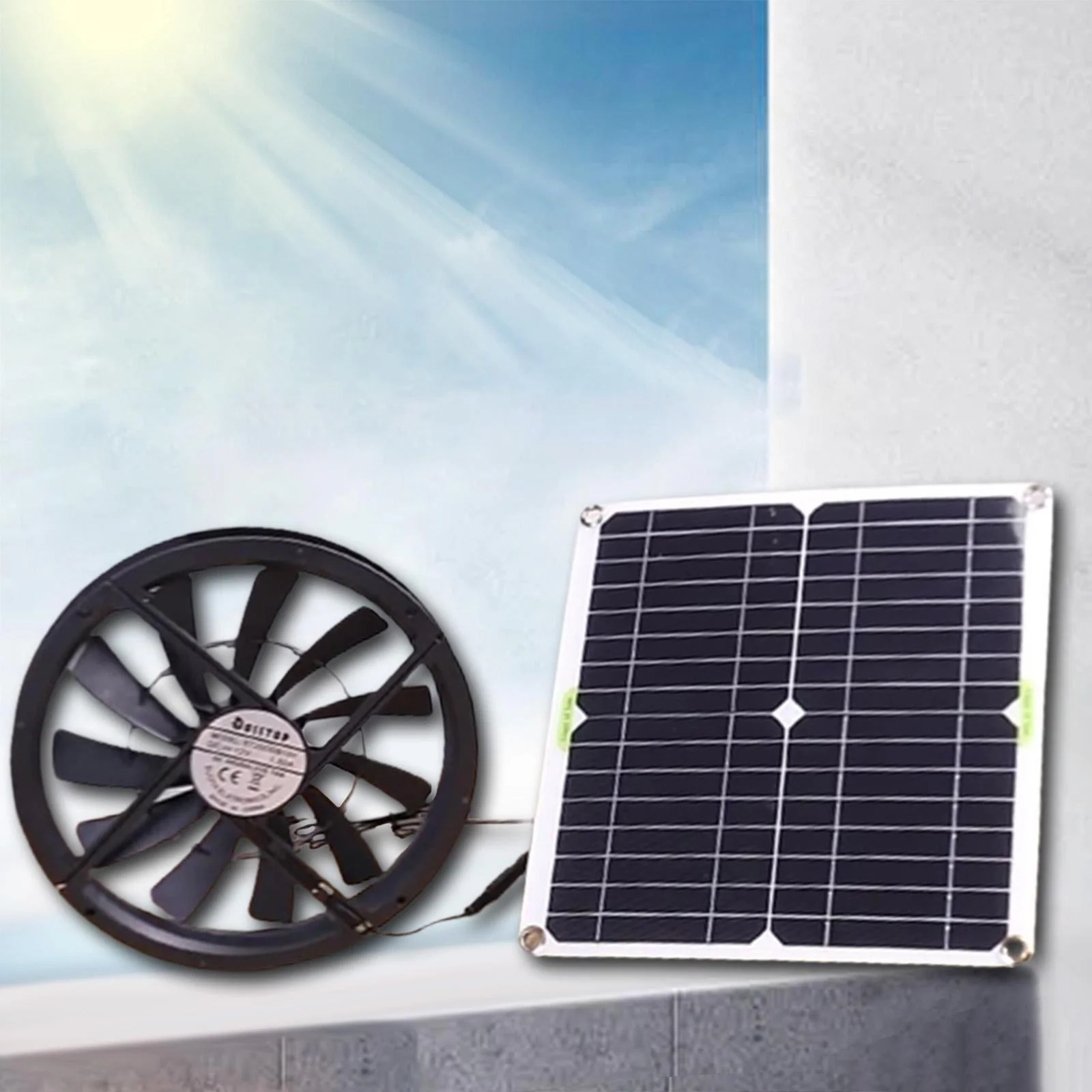 100W Solar Exhaust fan Extractor Ventilator Solar Panel Power Fan