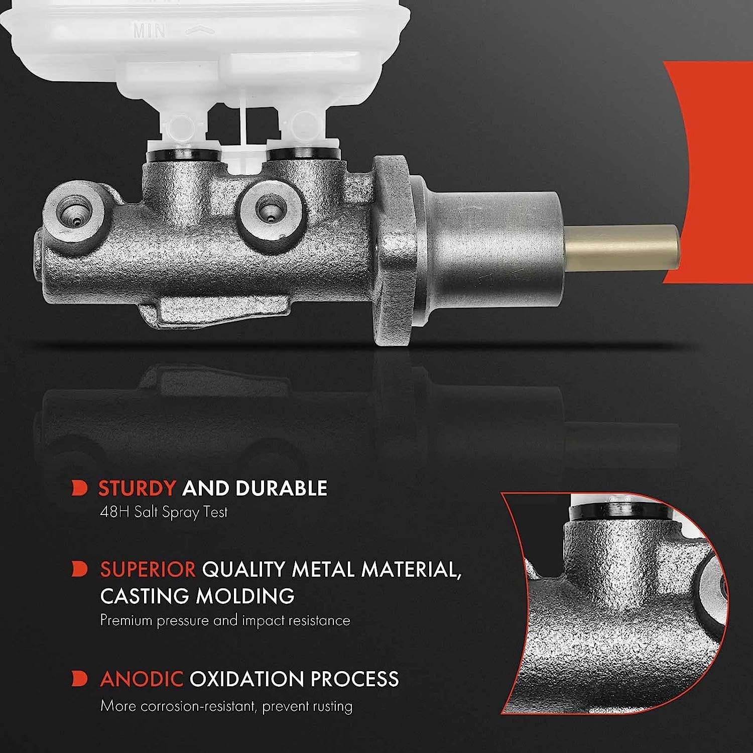 A-Premium Brake Master Cylinder with Reservoir and Cap Compatible with Jeep Vehicles - Grand Cherokee 1993-1994, Wrangler 1993, Cherokee 1992-1994 Replace# 52006281, 52007933