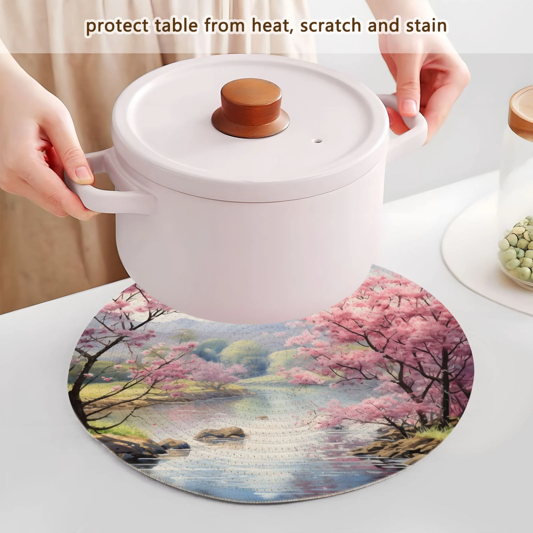 Abstract Flowers and Trees 3 PCs Pot Holders Trivets Kitchen 15