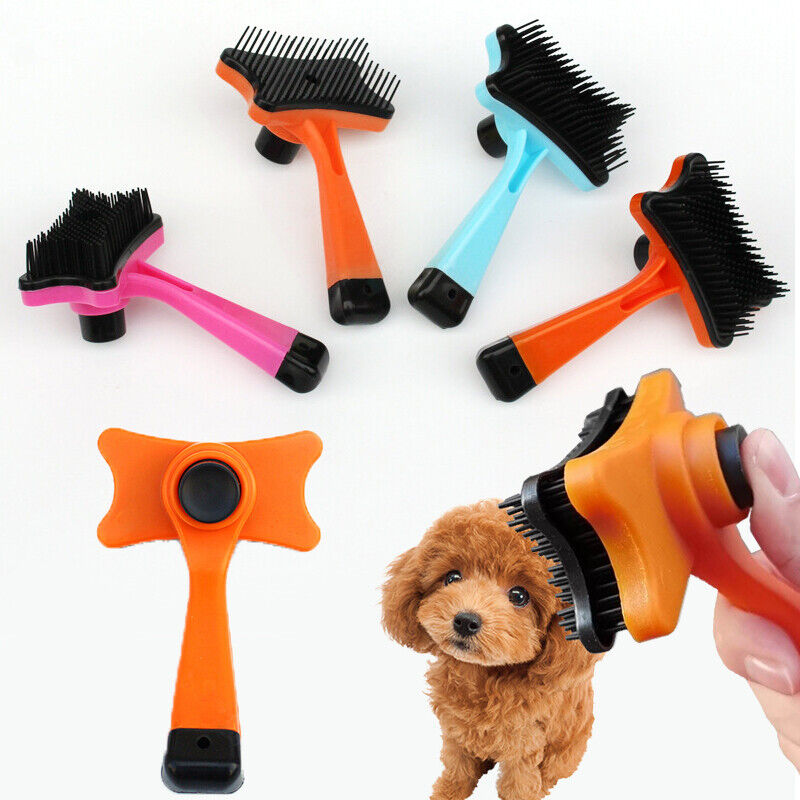 Pet Hair Remover Dog Cat Comb Grooming Massage Deshedding Self Cleaning Brush Ḿ