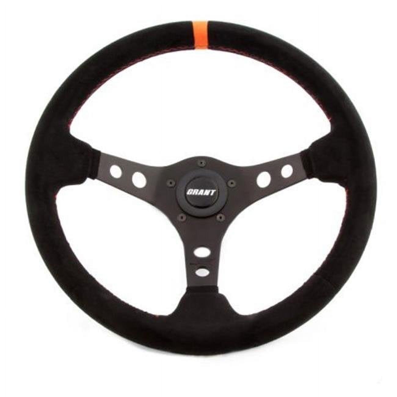 699 13.75 in. Racing Steering Wheel with Center Marker, Black Suede Grip