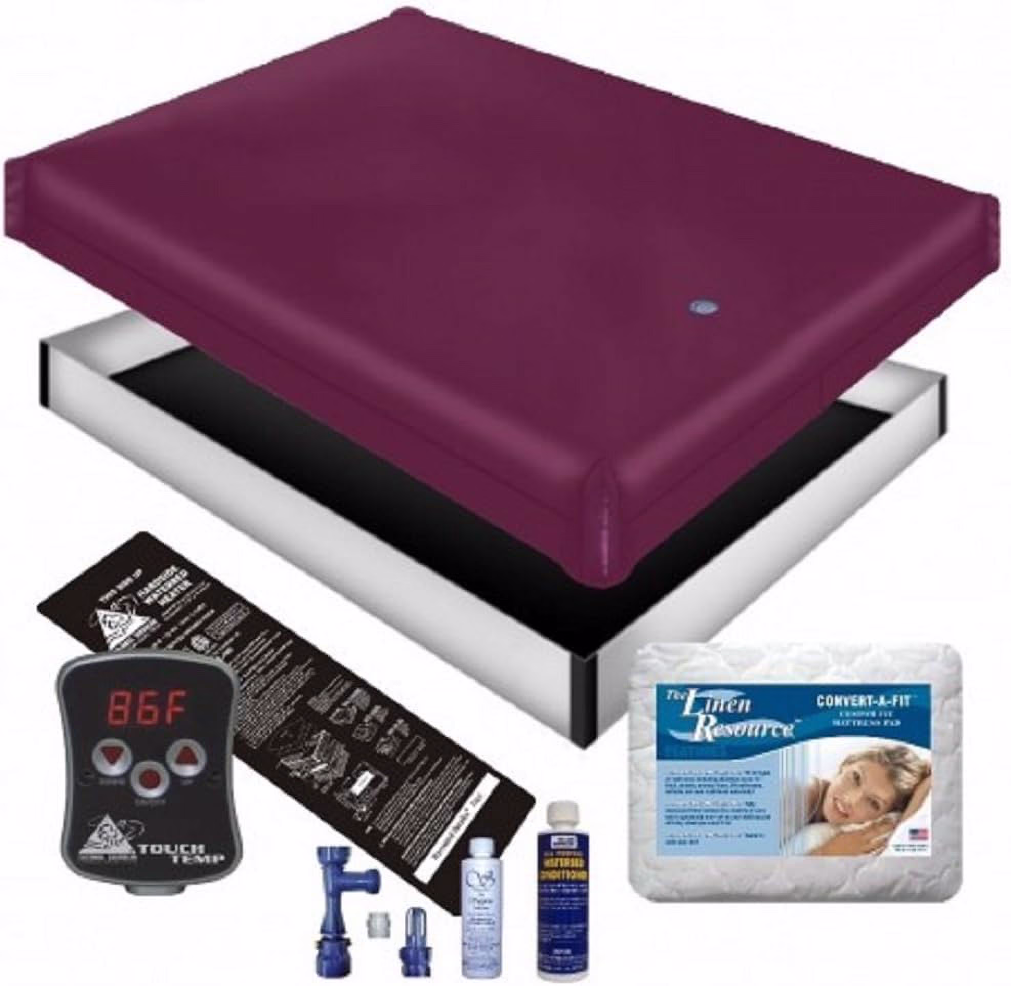 Flow WATERBED Mattress/Liner/Digital Heater/PAD/Fill Drain/Conditioner KIT (California King 72X84 1FFP1)