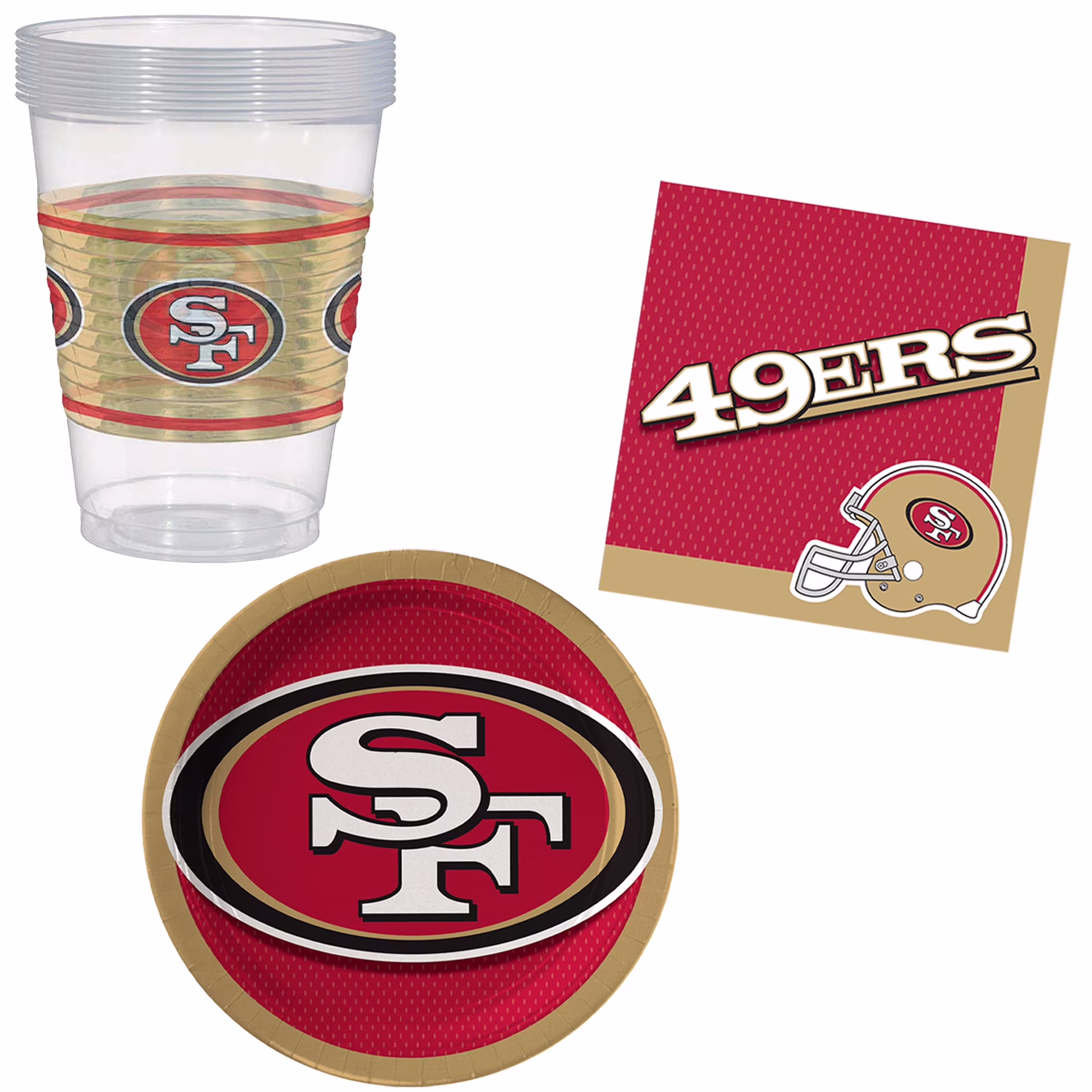 San Francisco 49ers Plates Napkins & Cups 8 Guest Party Tableware Set
