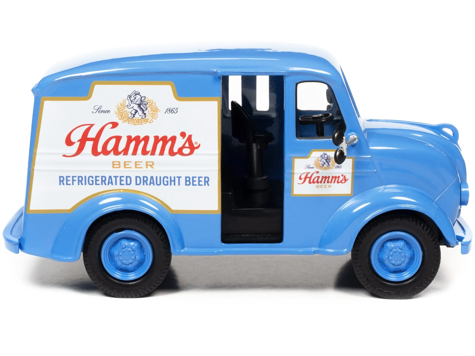 Diecast Dropshipper AW24013 1-24 Scale 1950 Divco Delivery Truck Hamm Beer Diecast Model Car, Blue