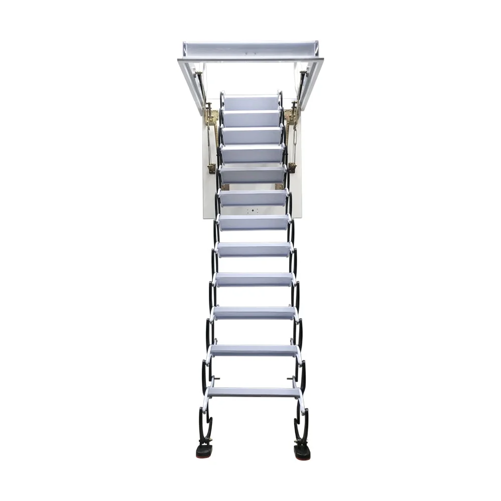 INTSUPERMAI Ceiling Pull Down Folding Loft Stairs Attic Telescoping Ladder Carbon Steel