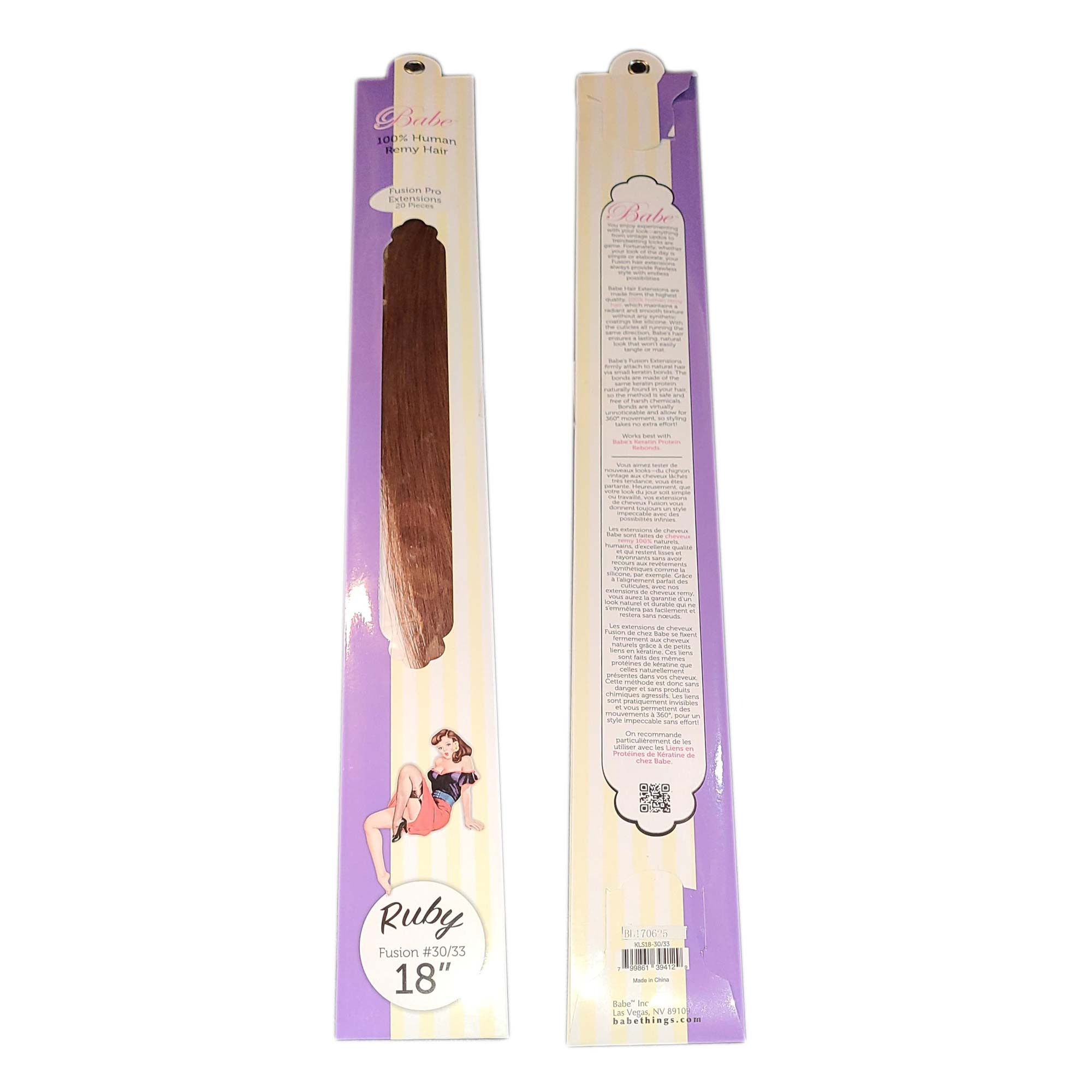 Babe Fusion Pro Extensions 18 Inch Ruby #30/33 20 Pieces 100% Human Remy Hair