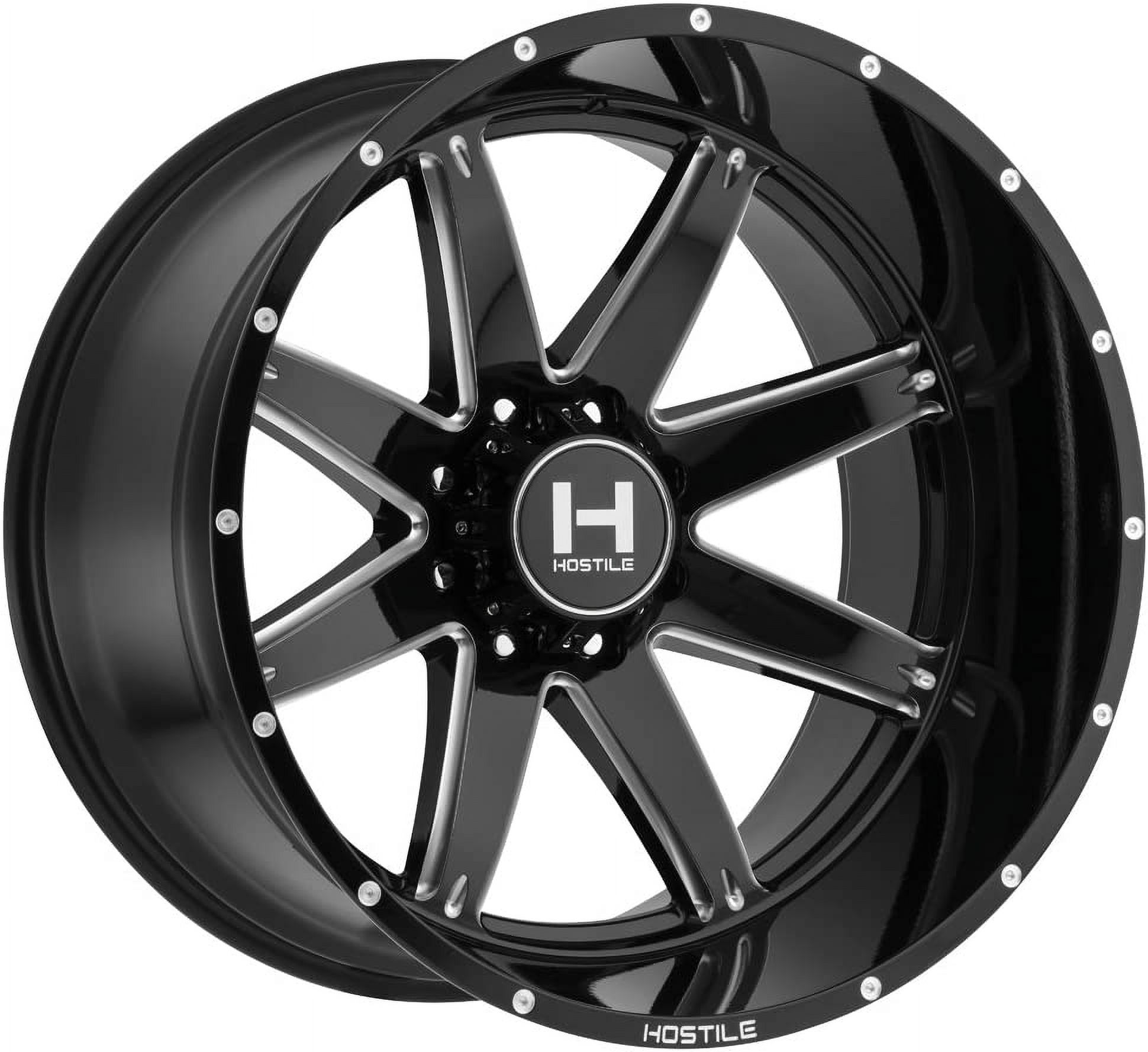 Hostile Alpha gloss black Wheel with Milled Finish (20 x 10. inches /6 x 139 mm, -19 mm Offset)