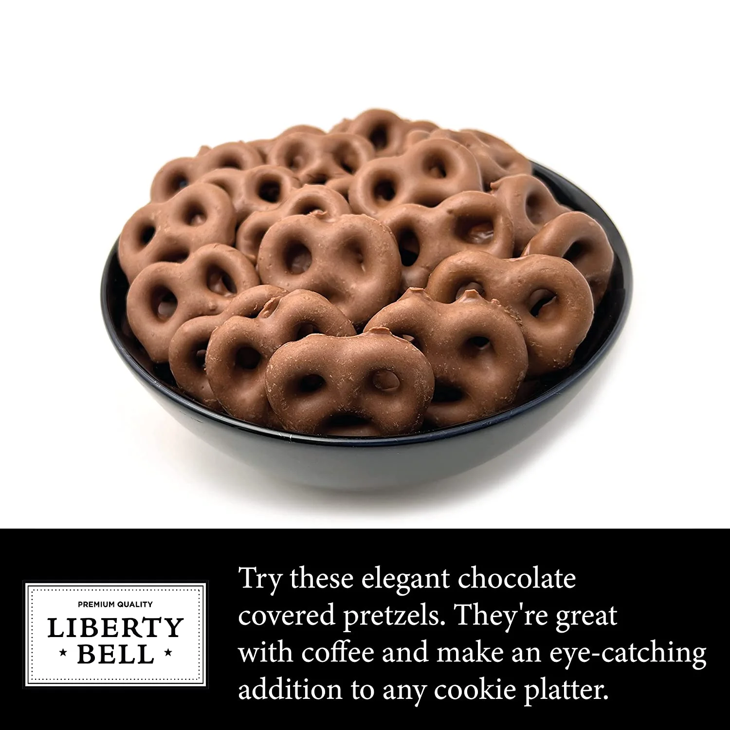 Liberty Bell Real Milk Chocolate Covered Mini Pretzels, 40 Ounce Tube