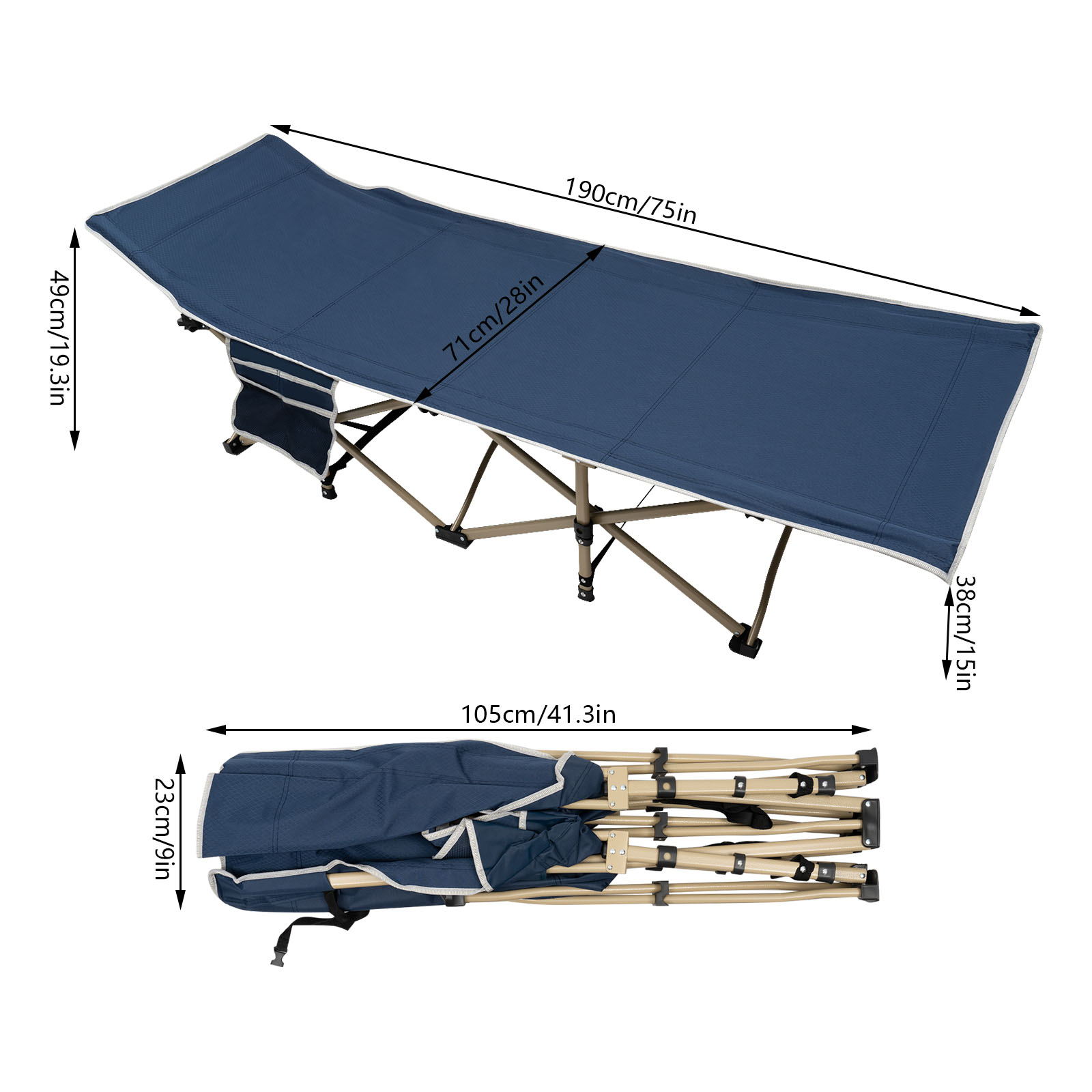Wuzstar 75×28 Inch Camping Cot Folding Sleeping Cots for Camping & Hunting, Travel Tent Cots