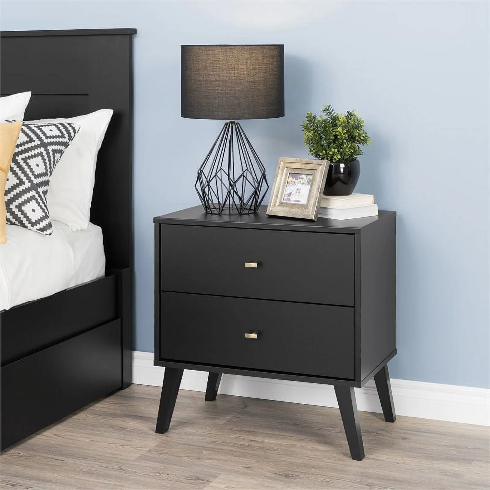 Home Square 4-Piece Set with 2 Nightstands Double Dresser and 4-Drawer Chest