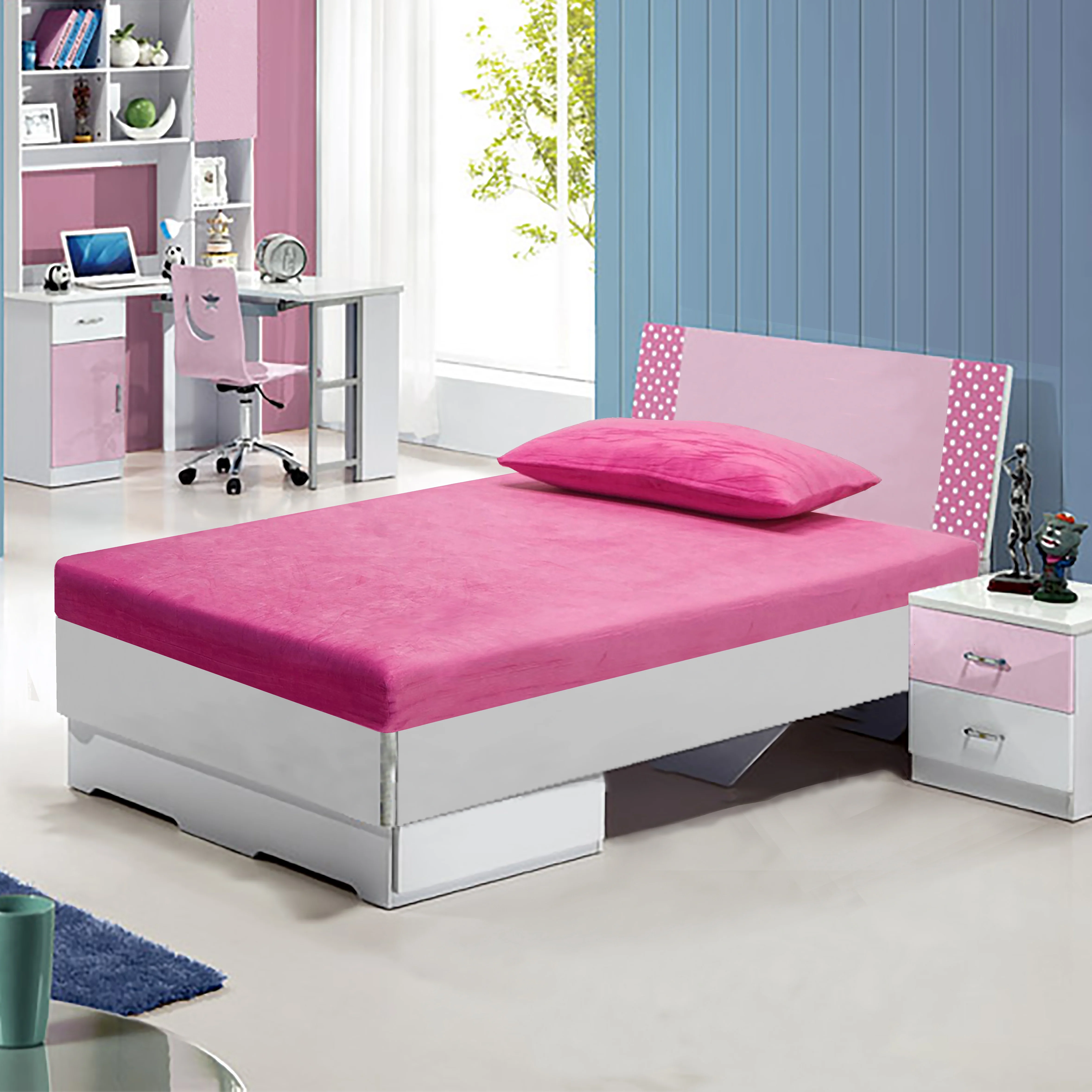 Irvine Home Collection Twin Size 6-inch Gel Memory Foam Mattress, Free Matching Pillow, Medium Firm, Cool Sleep, CertiPUR-US Certified, Great for Kids, Bunk Beds, Trundles, Campers, and Daybeds, Pink