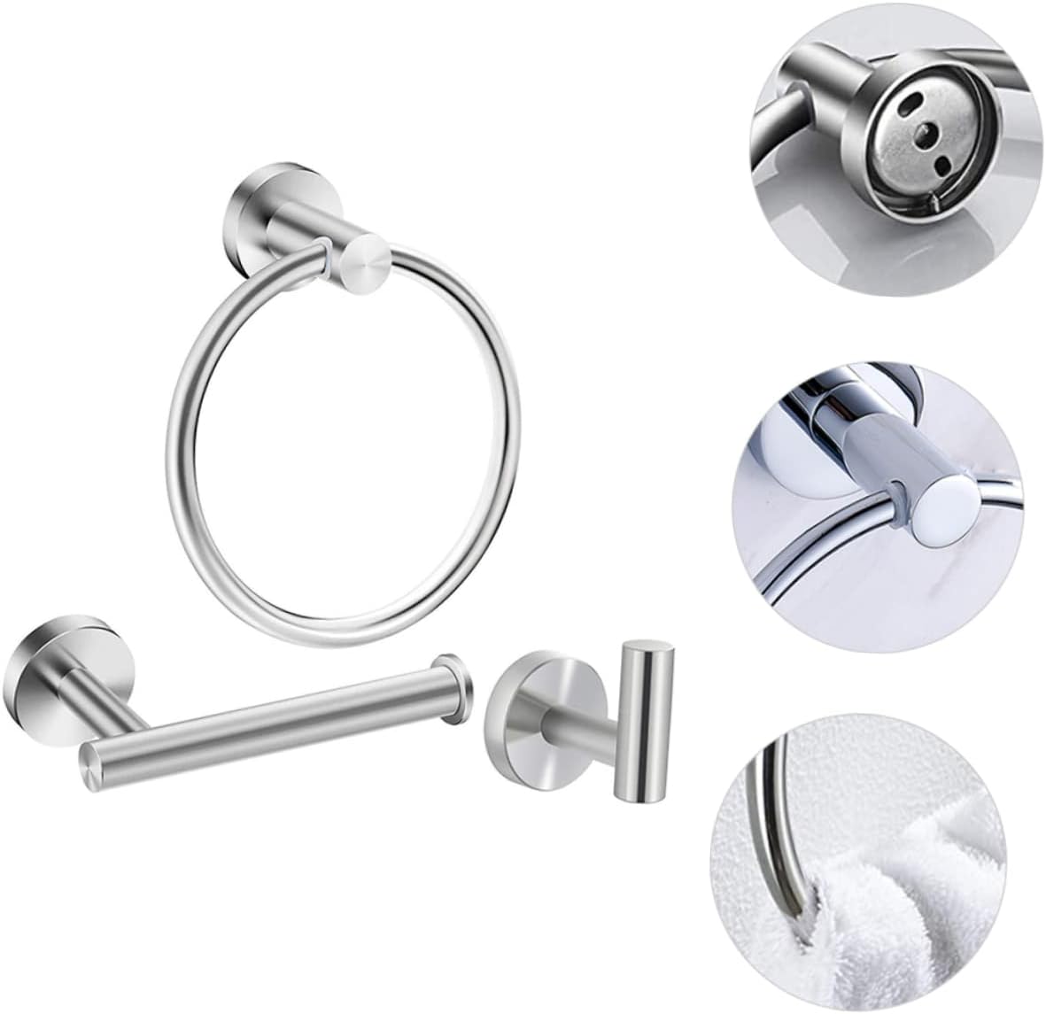 3pcs Towel Ring Set Towel Bar Batroom Towel Brass Fittings Household Towel Rod Bathroom Shelf
