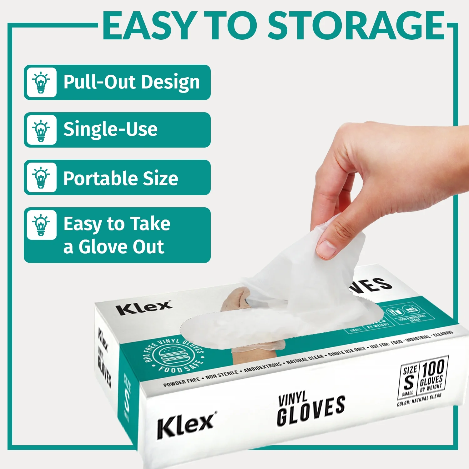 Klex Disposable Heavy Duty Vinyl Gloves Latex Free Powder Free, BPA Free Medical Grade Food Safe Disposable Glove, Extra Large XL, 1000 Count