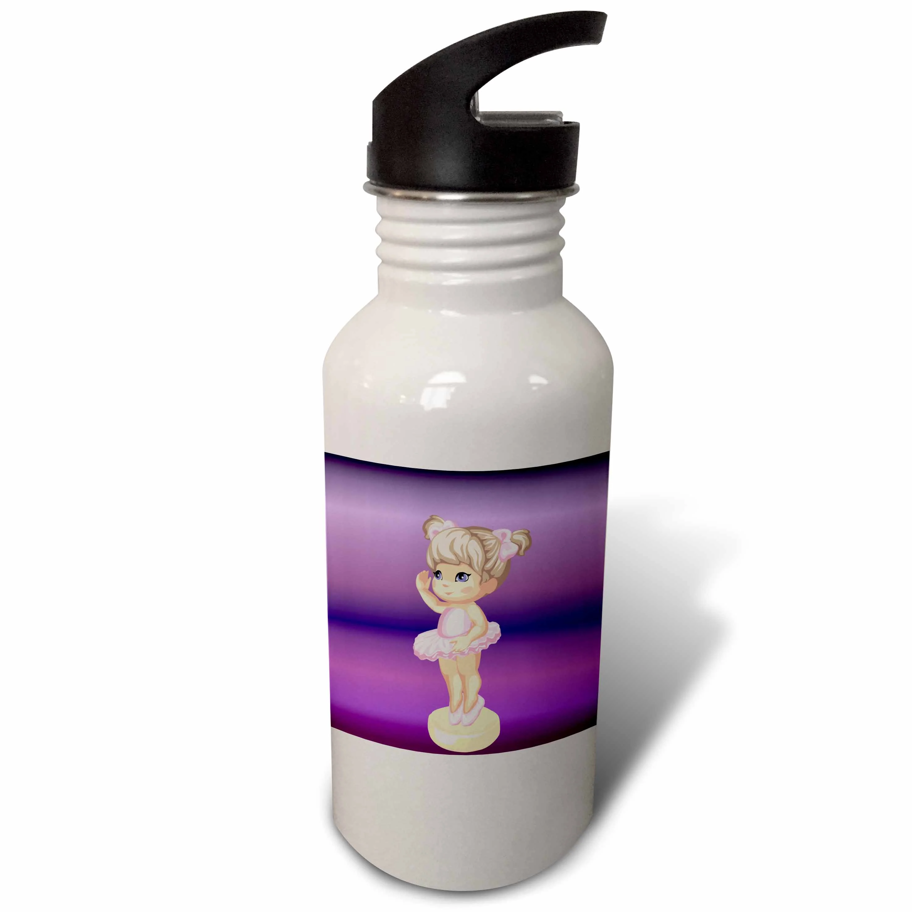 Little Ballerina on Purple Background 21 oz Sports Water Bottle wb-58835-1