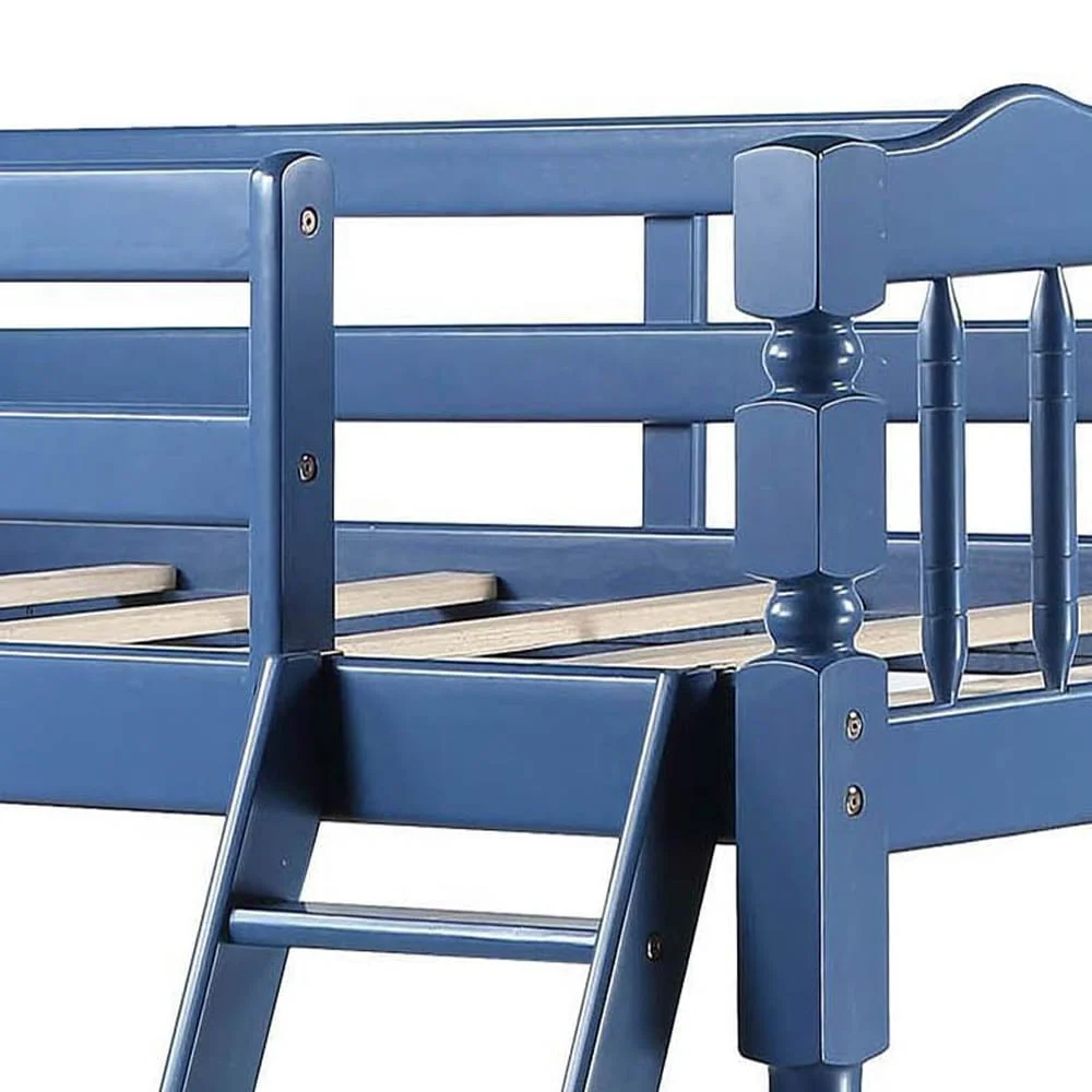 Colony Twin Over Twin Bunk Bed with Right Facing Ladder Dark Blue