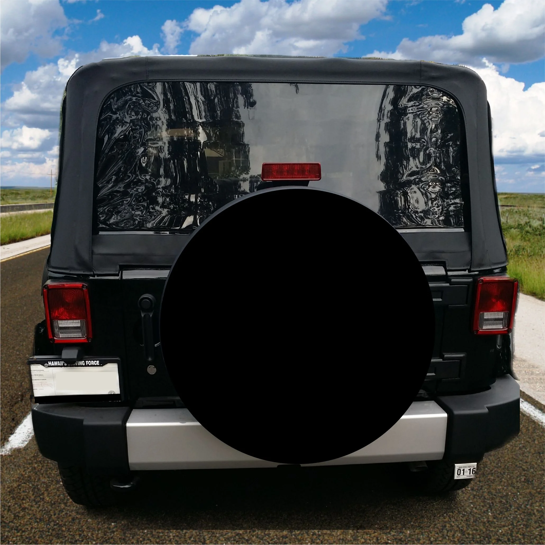 Tire Cover Central Solid Black Marine Grade Vinyl Spare Tire Cover