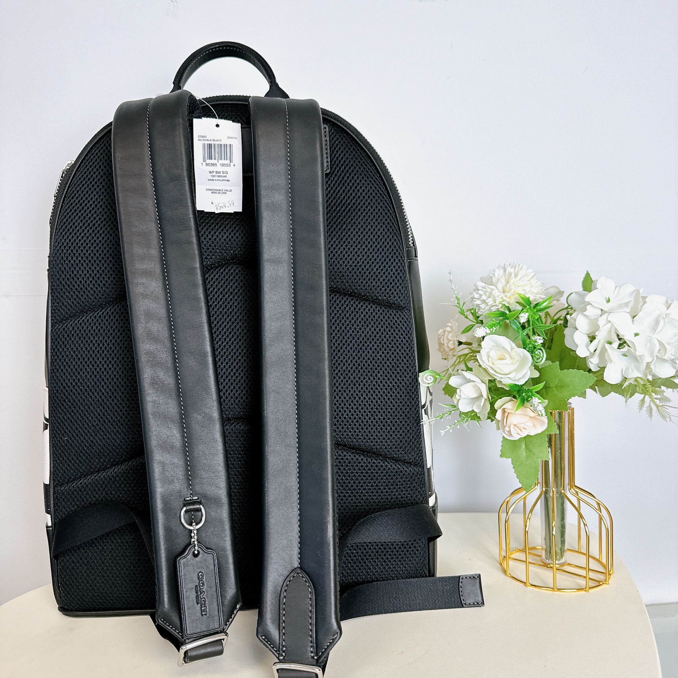 Coach CO920 West Backpack In Signature Canvas IN Chalk Black