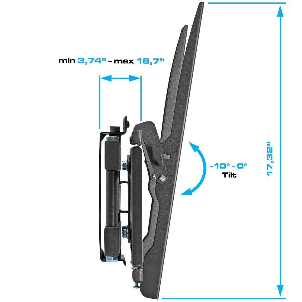 Cmple – Heavy Duty Full Motion Curved TV Wall Mount TV Bracket for 32-55 inch TV up to 99lbs, Adjustable Strong Full Motion