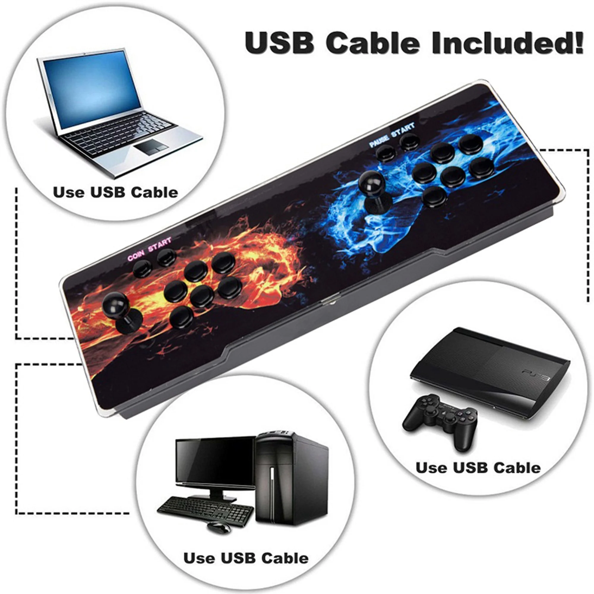 DODOING 2 Players Pandora's 12th generation Box 3D Home Arcade Game Console 10000 Games Newest System with Advanced CPU Full HD HDMI/VGA/USB/ PS4 with WIFI