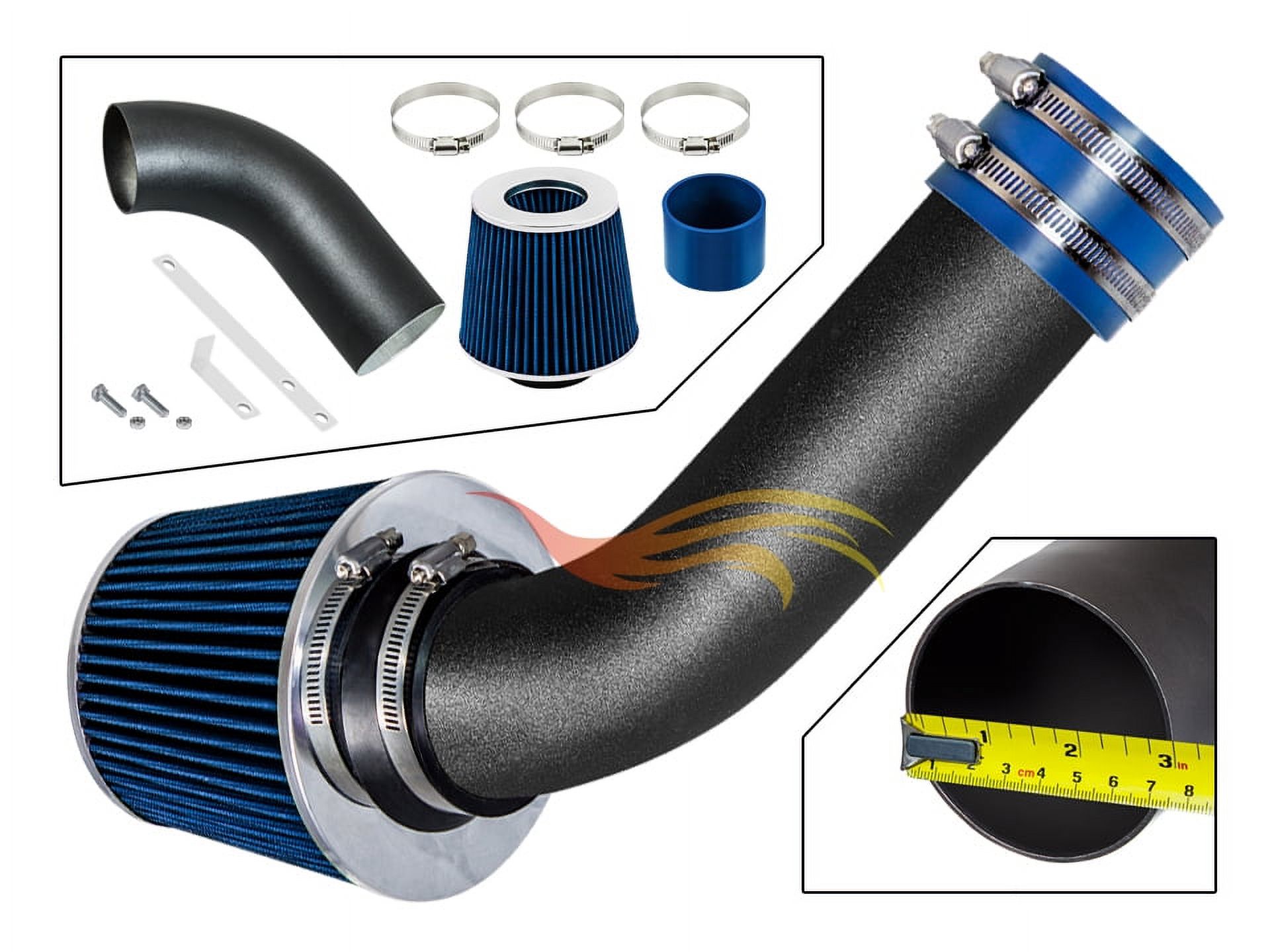 RW SERIES - MATTE BLACK PIPE BLUE - SHORT RAM INTAKE Compatible For 98-00 MERCEDES BENZ C220 / C230 / C280