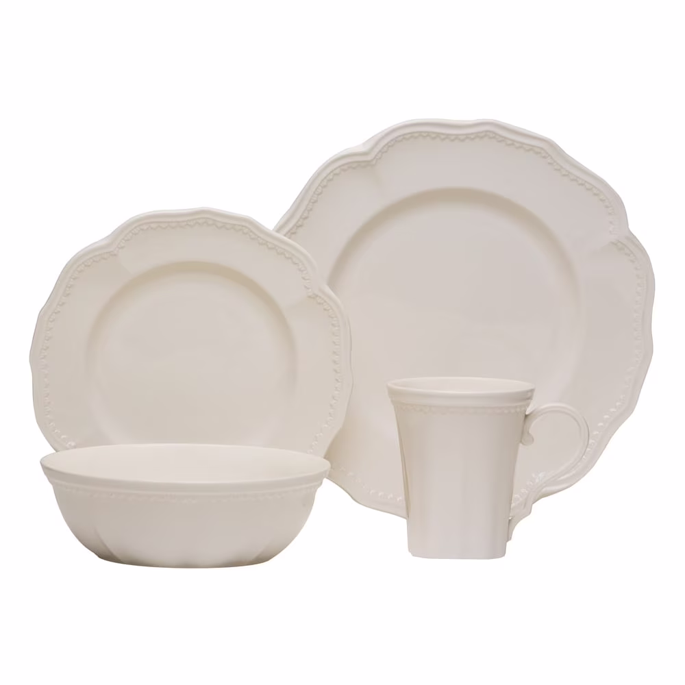 Red Vanilla Classic White 16-piece Dinner Set