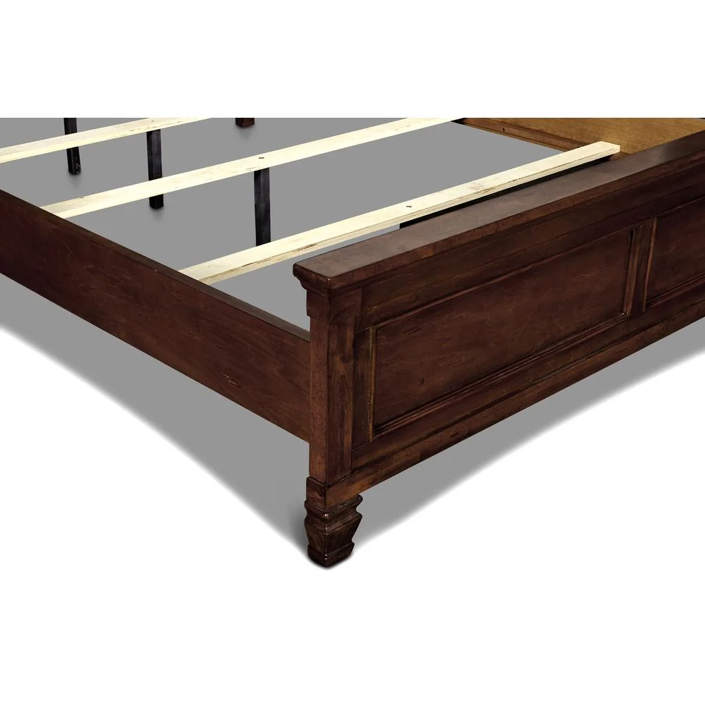 New Classic Furniture Tamarack 5/0 Solid Wood Queen Bed in Burnished Cherry